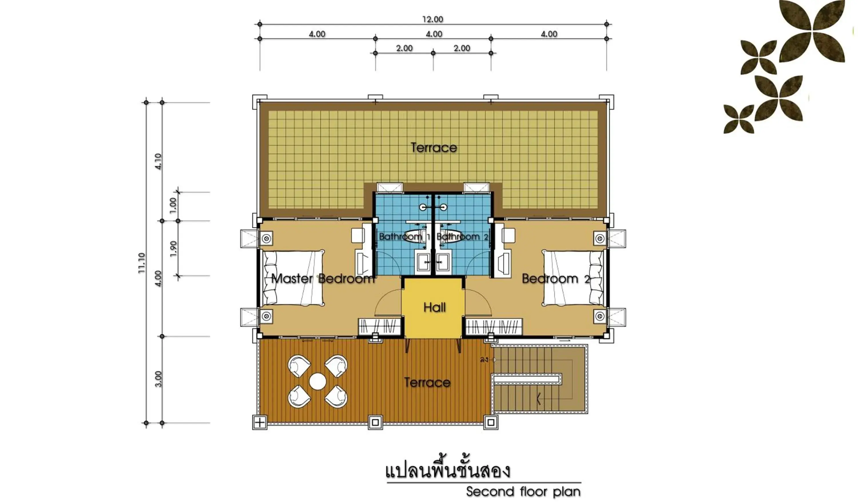 Floor plan in The Best Ao Nang Villas Floor plan in The Best Ao Nang Villas