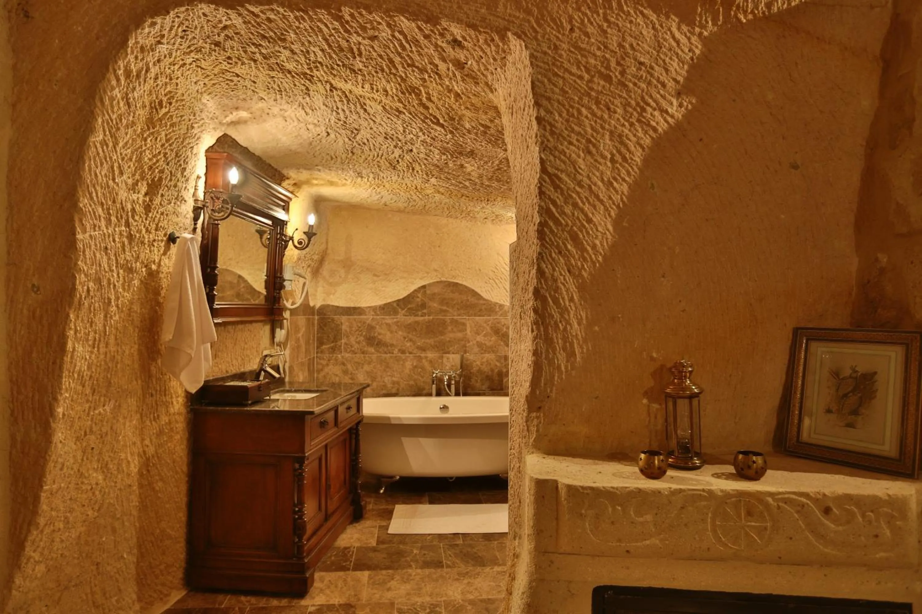 Bathroom in Acropolis Cave Suite
