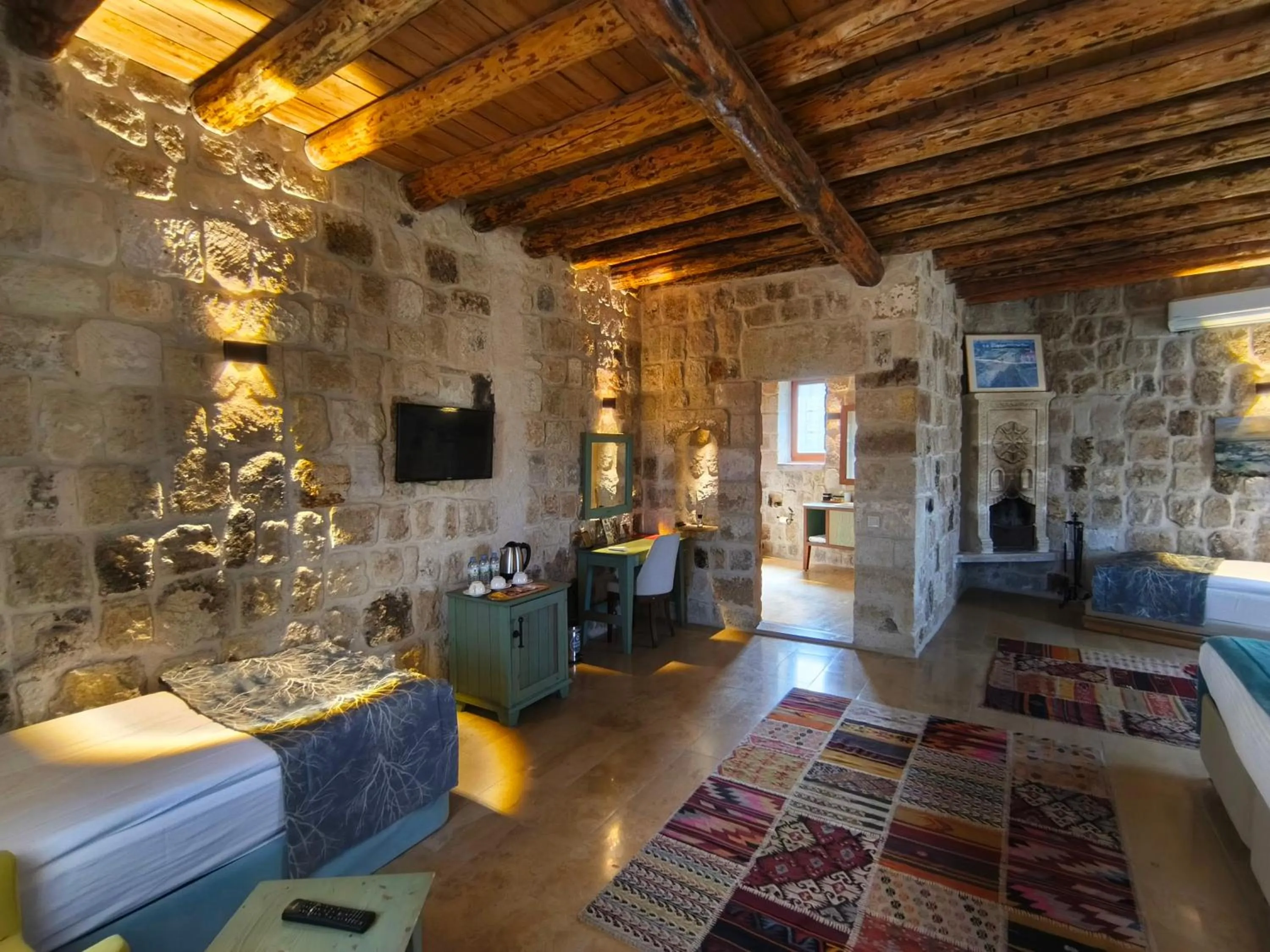 Seating area in Acropolis Cave Suite