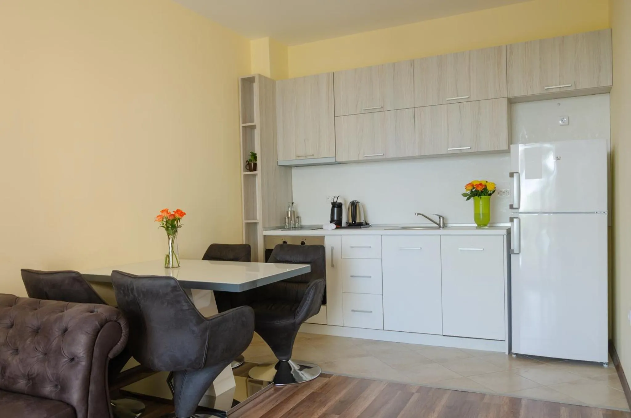 Kitchen or kitchenette in Green Paradise Deluxe Apartments