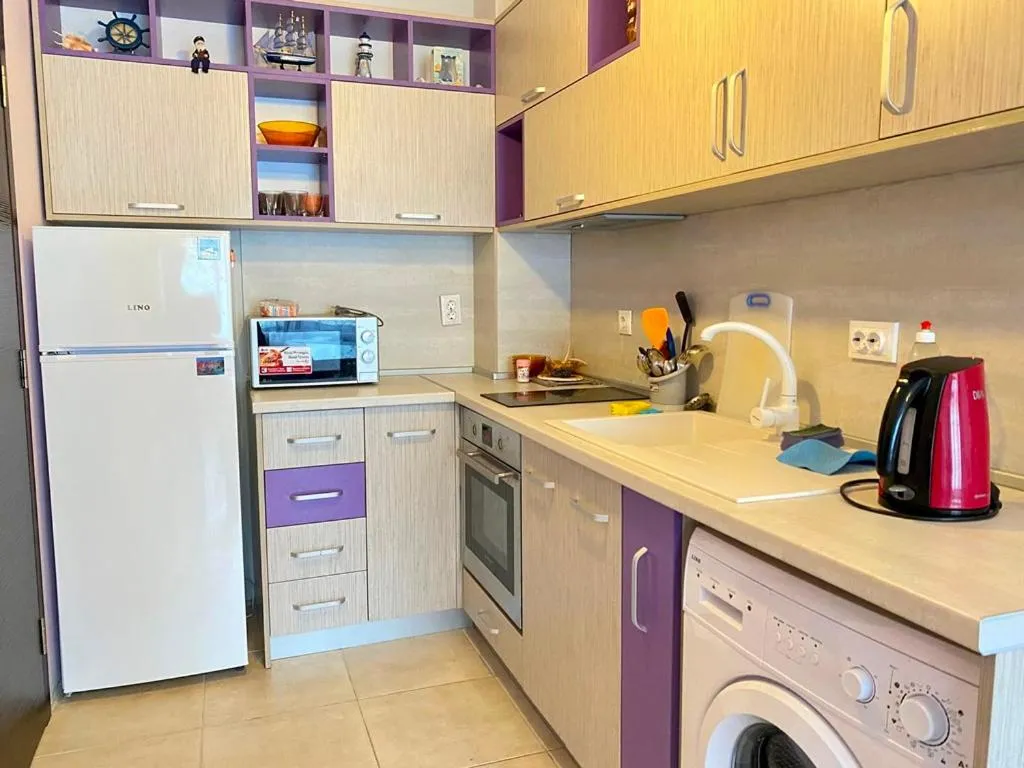 Kitchen or kitchenette in Green Paradise Deluxe Apartments