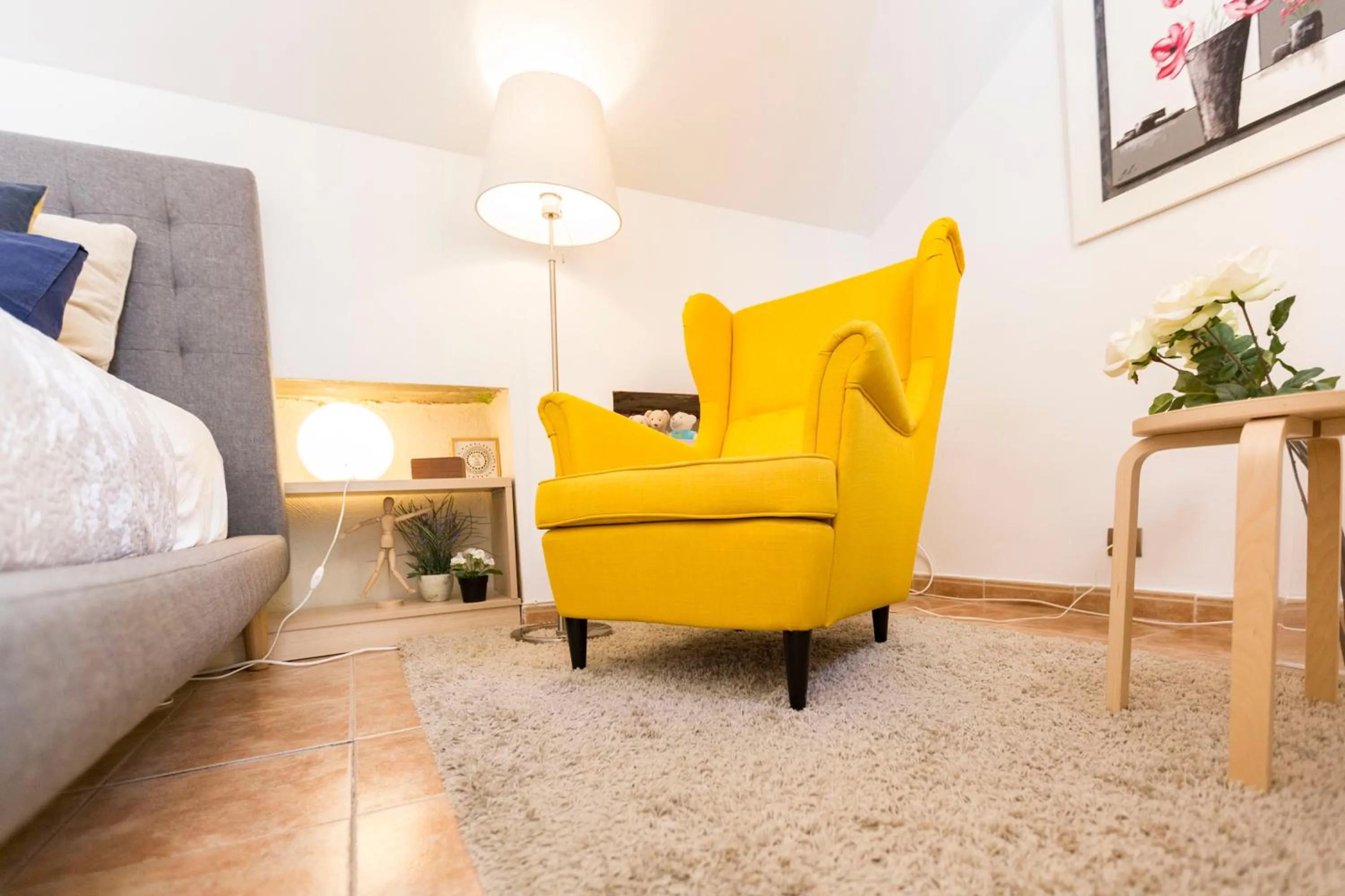 Seating area, Bed in Ático Centro Málaga