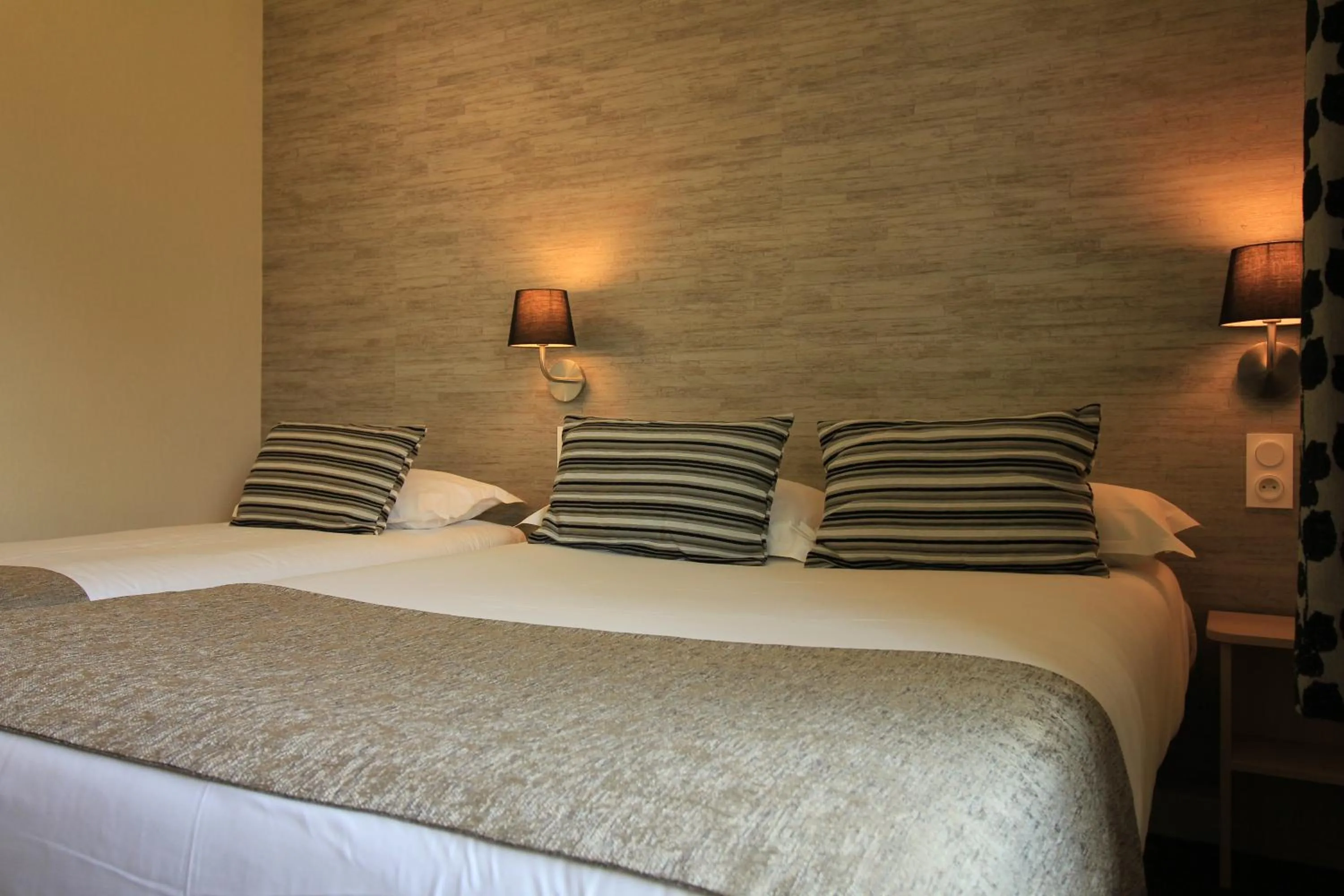 Bedroom, Bed in Logis Hôtel Lodge La Valette