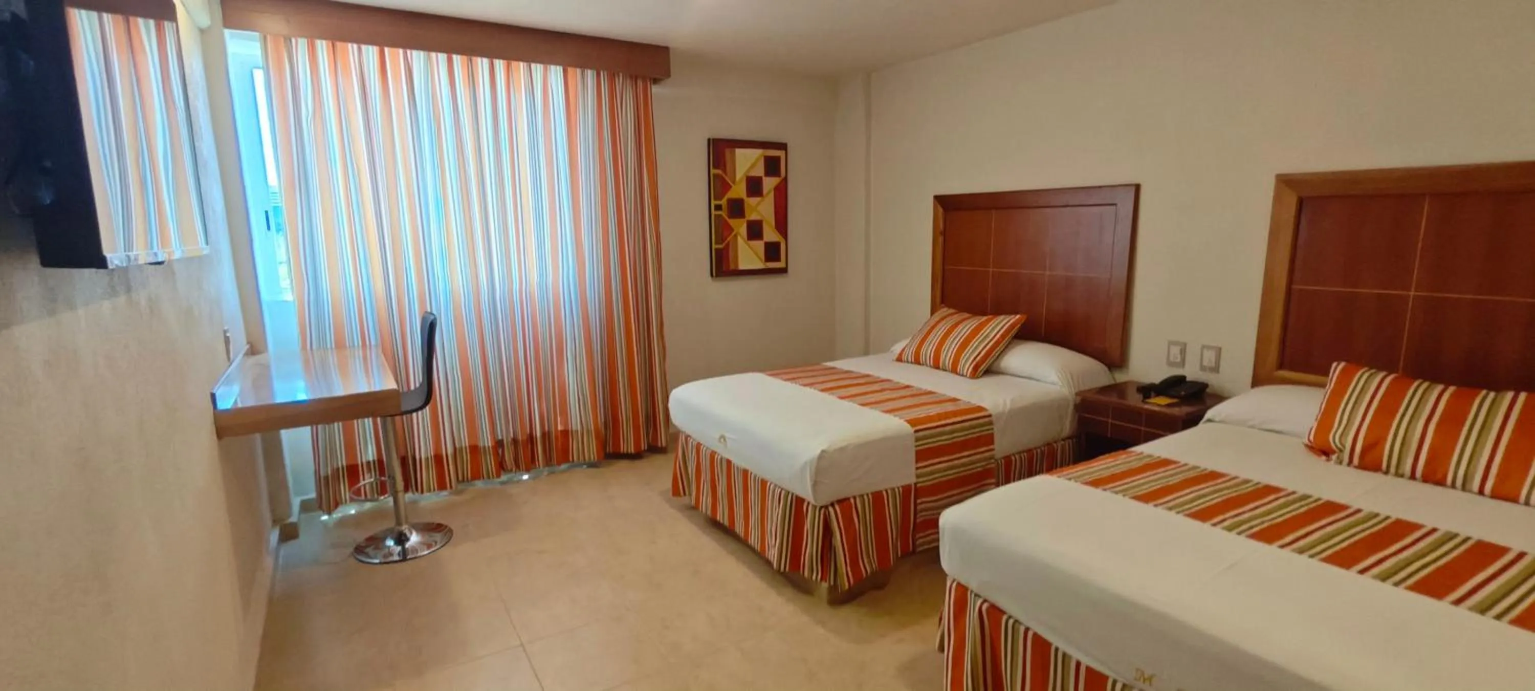 View (from property/room), Bed in Misol-Ha Hotel Mérida