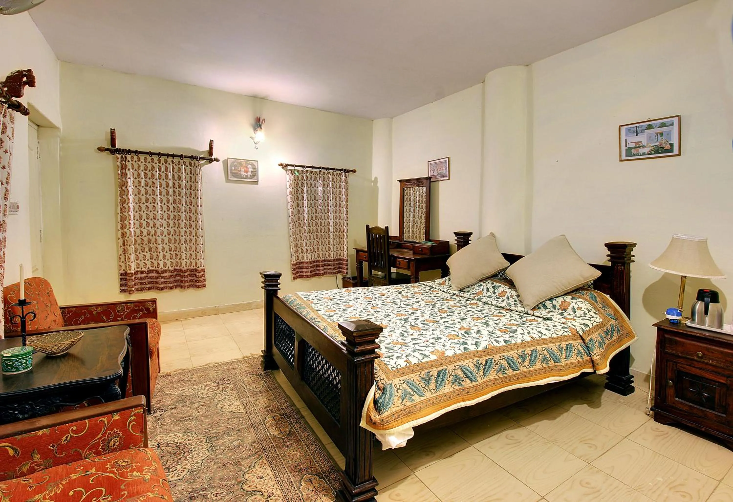 Bedroom, Bed in Bhadrawati - A Riverside Safari Lodge Ranthambore