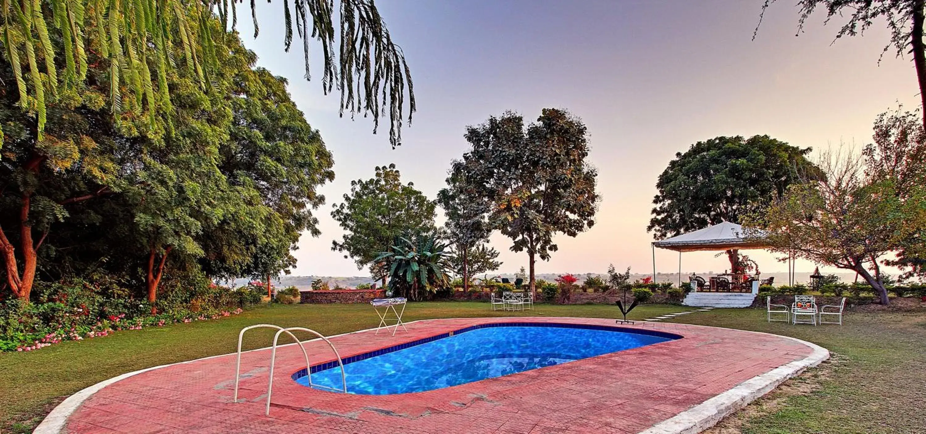 Pool view in Bhadrawati - A Riverside Safari Lodge Ranthambore Pool view in Bhadrawati - A Riverside Safari Lodge Ranthambore
