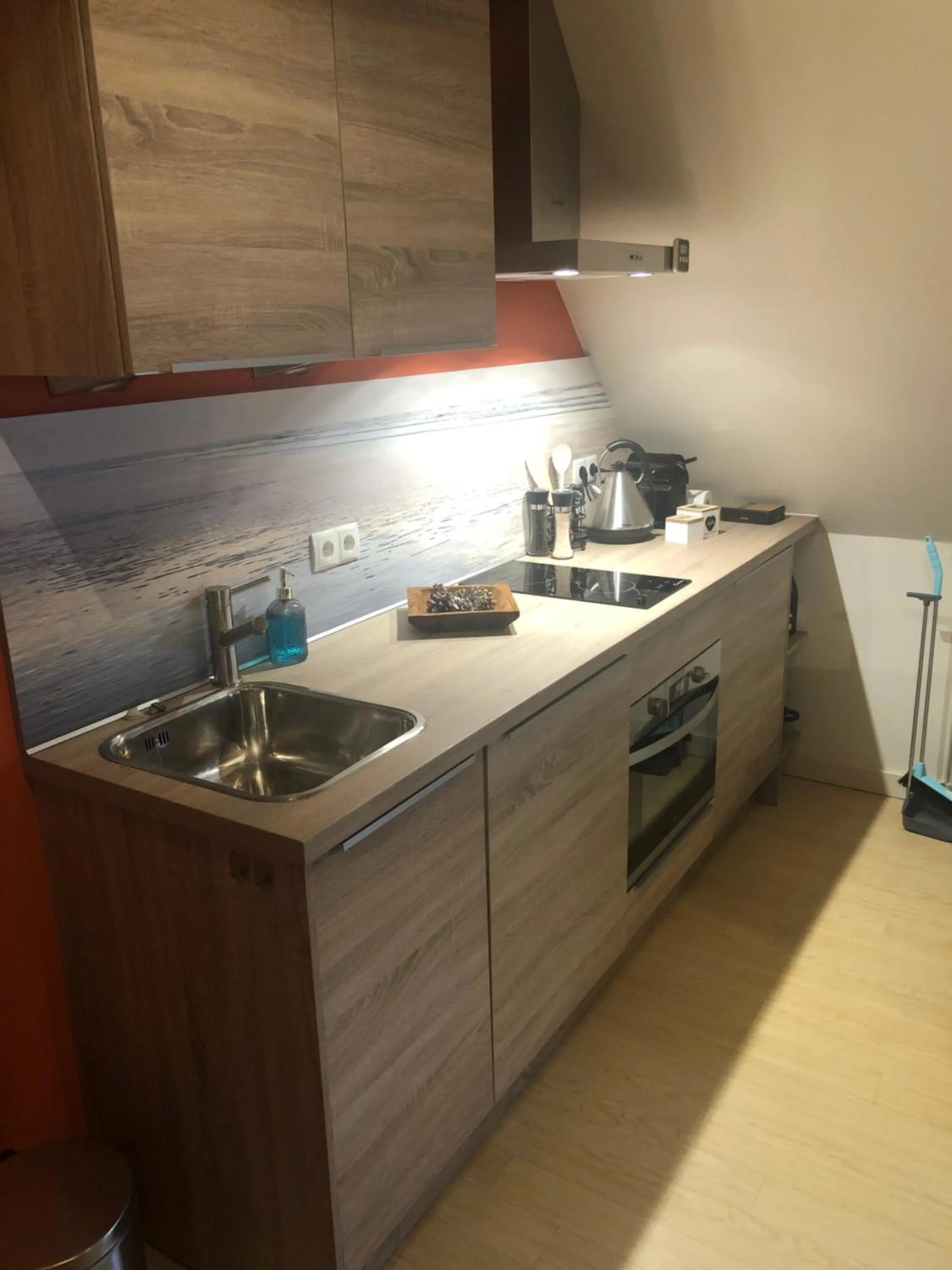 Kitchen or kitchenette in B&B Idylle aan Zee incl 2 Wellnessstudios