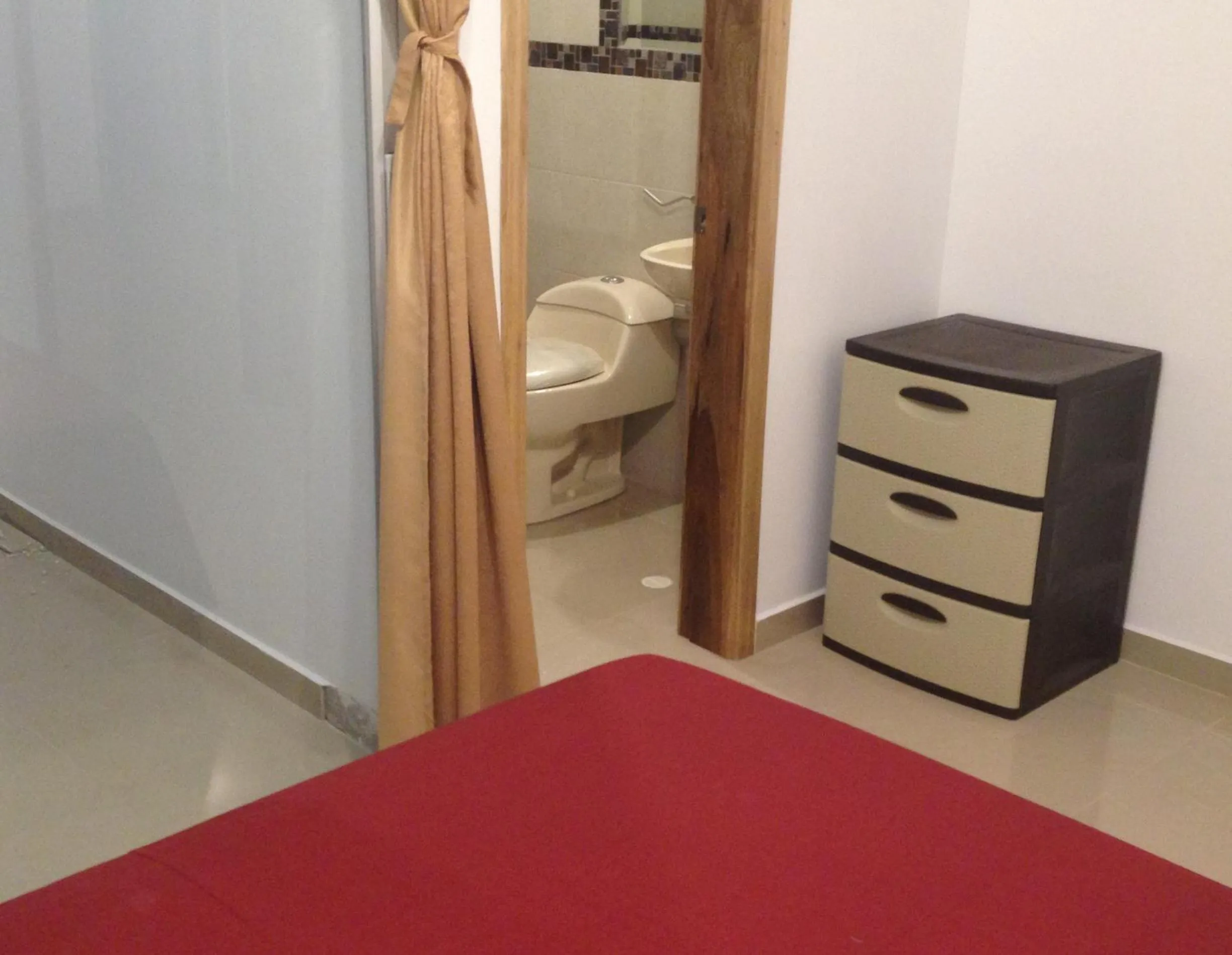 Bathroom, Bed in Hotel Almond Beach