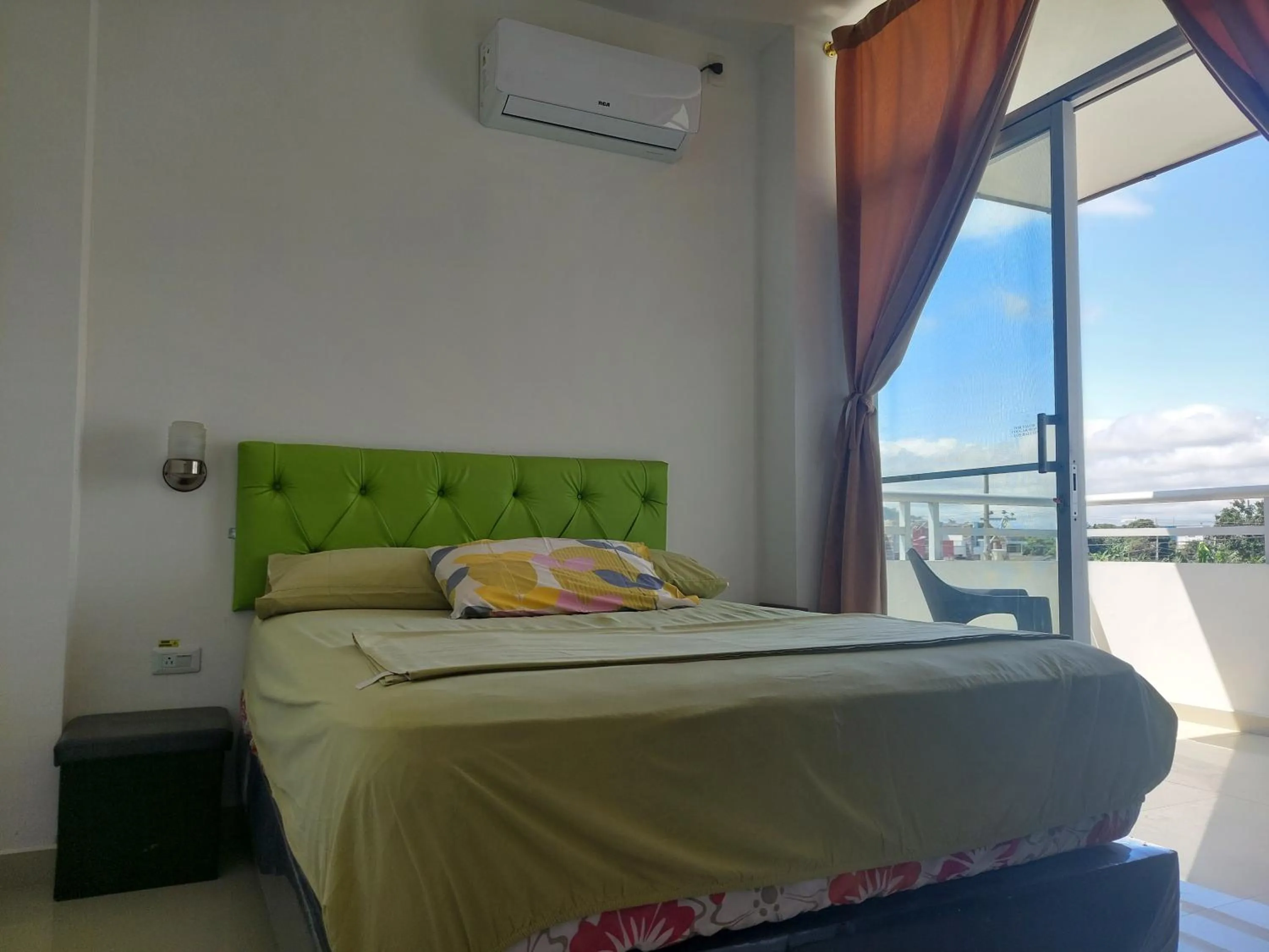 air conditioner, Bed in Hotel Almond Beach