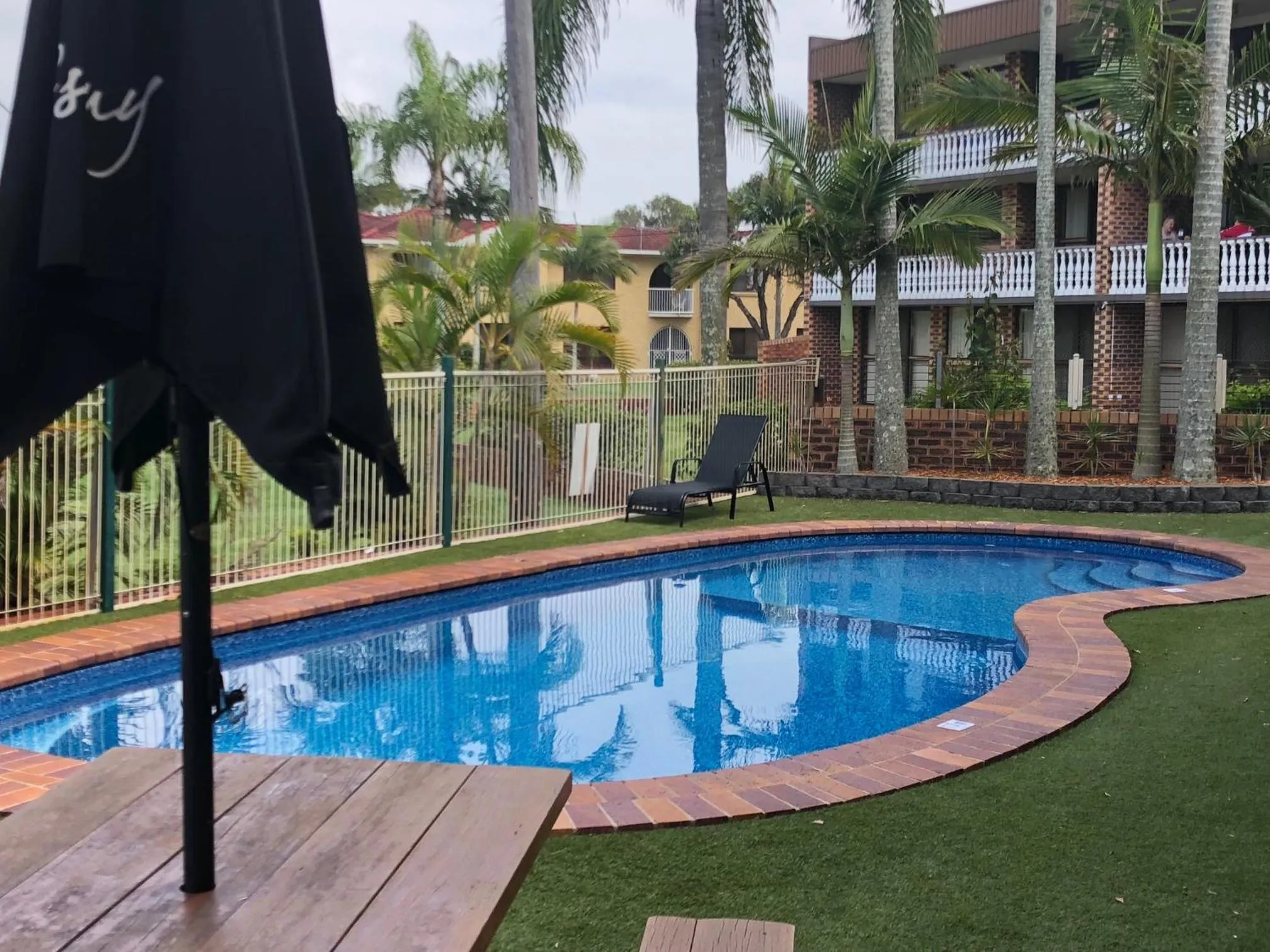 Pool view in Bribie Waterways Motel
