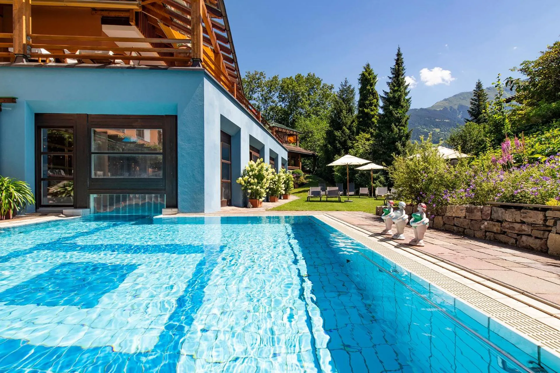 Pool view in Gasthof Löwen by Hotel Montafoner Hof