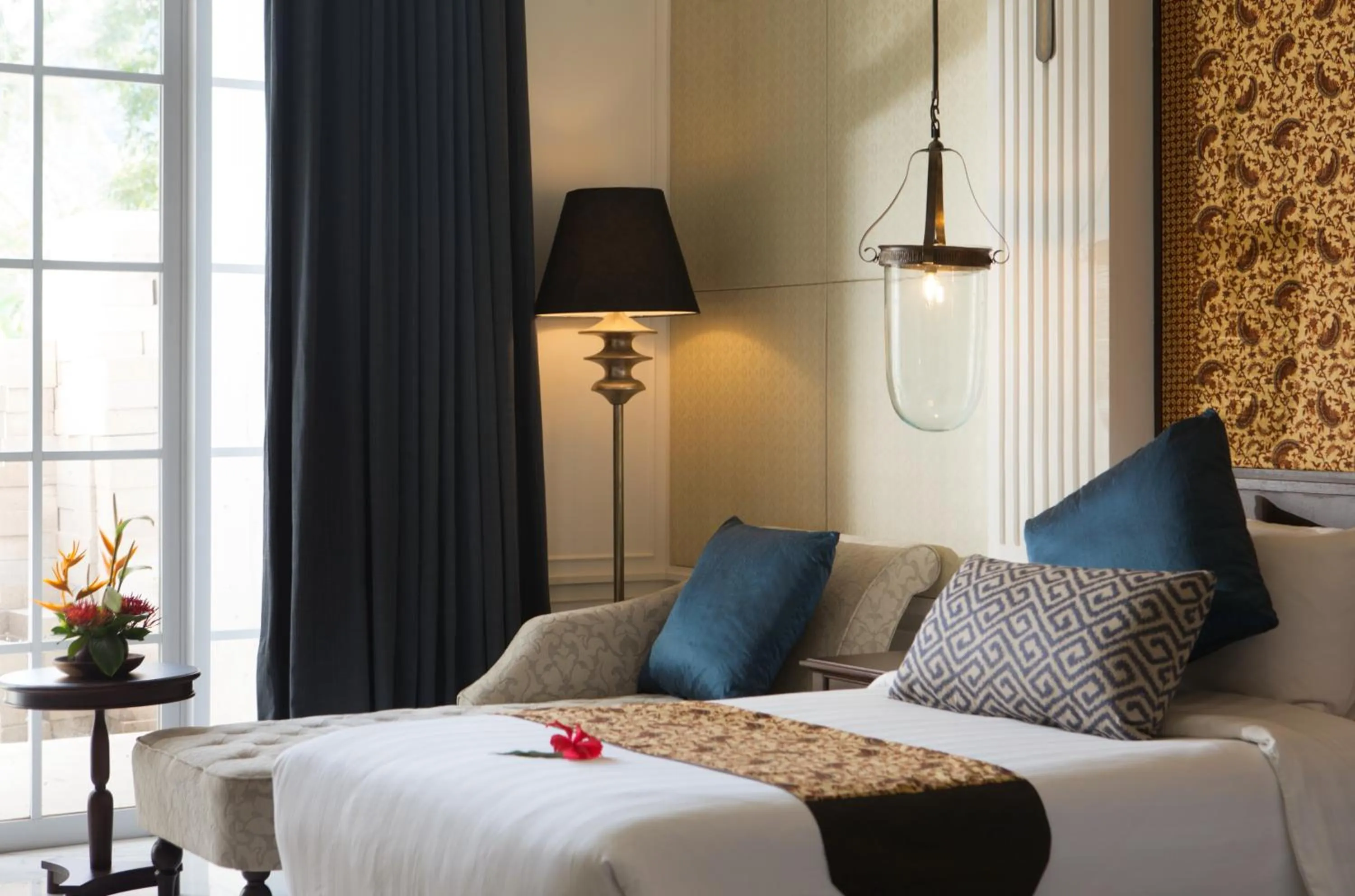 Bed in Plataran Heritage Borobudur Hotel