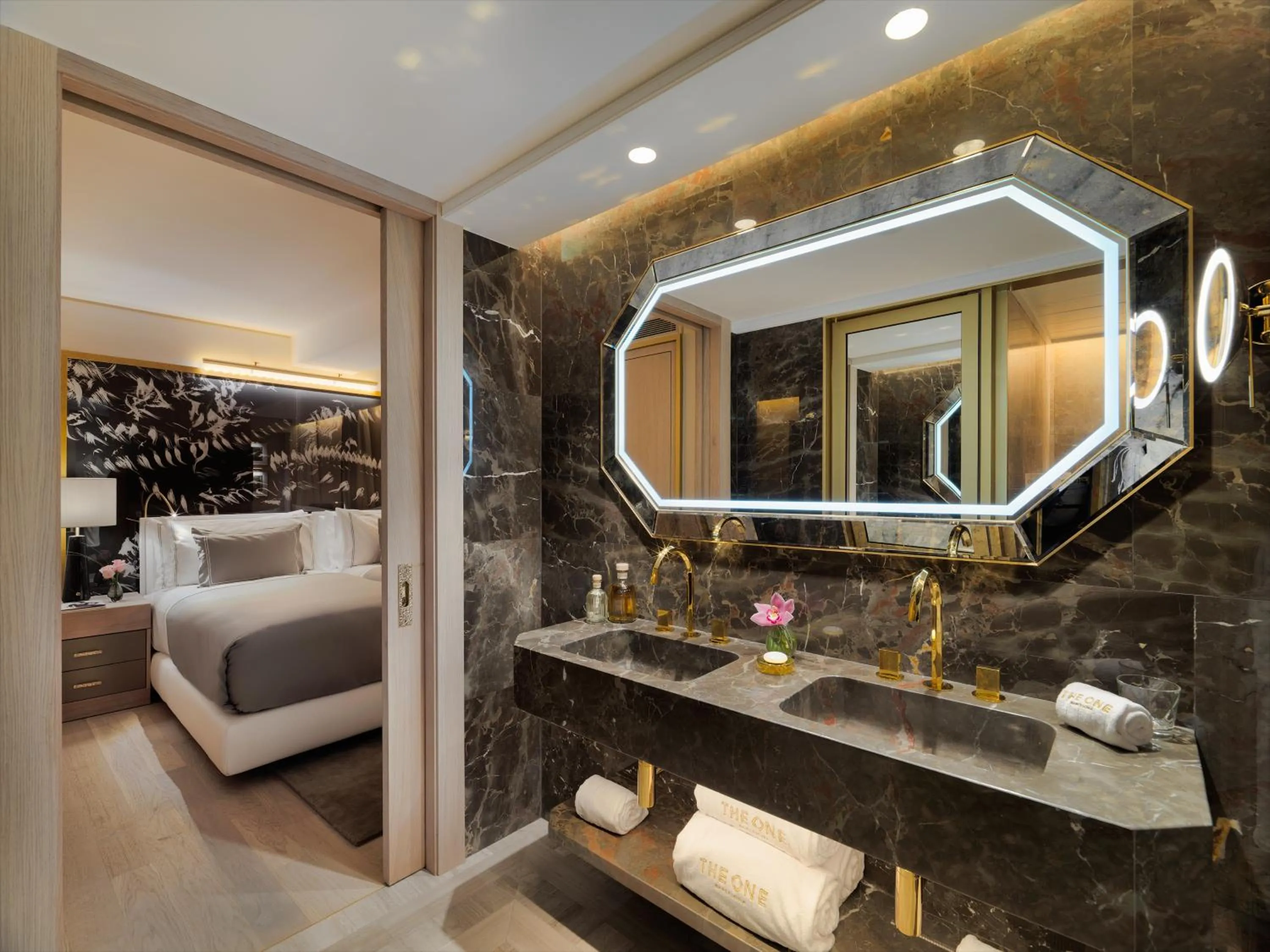 Bathroom, Bed in The One Barcelona GL