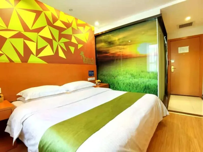 Bed in GreenTree Hospitality Group Ltd Vatica Jiuquan West Han Shengsheng Shengshi Hotel