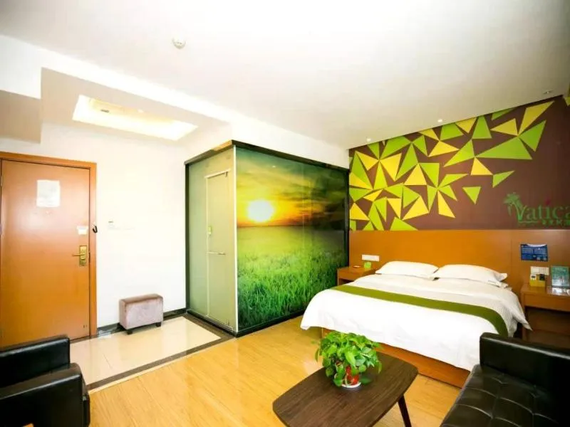 Bed in GreenTree Hospitality Group Ltd Vatica Jiuquan West Han Shengsheng Shengshi Hotel