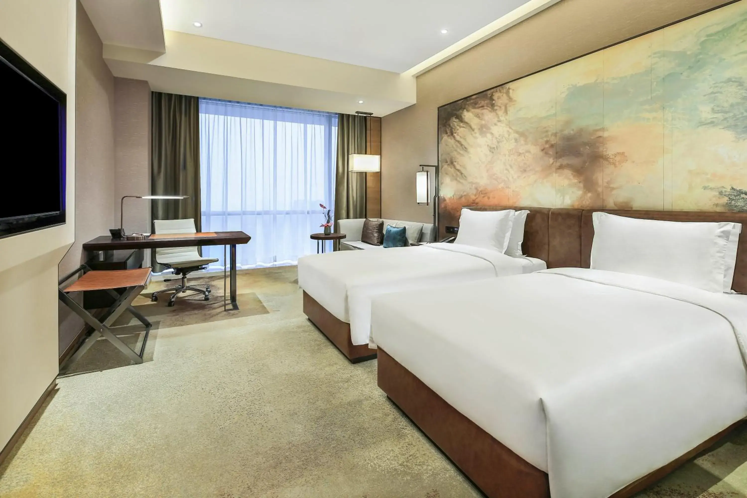 TV and multimedia, Bed in Crowne Plaza Chengdu Wenjiang by IHG TV and multimedia, Bed in Crowne Plaza Chengdu Wenjiang by IHG
