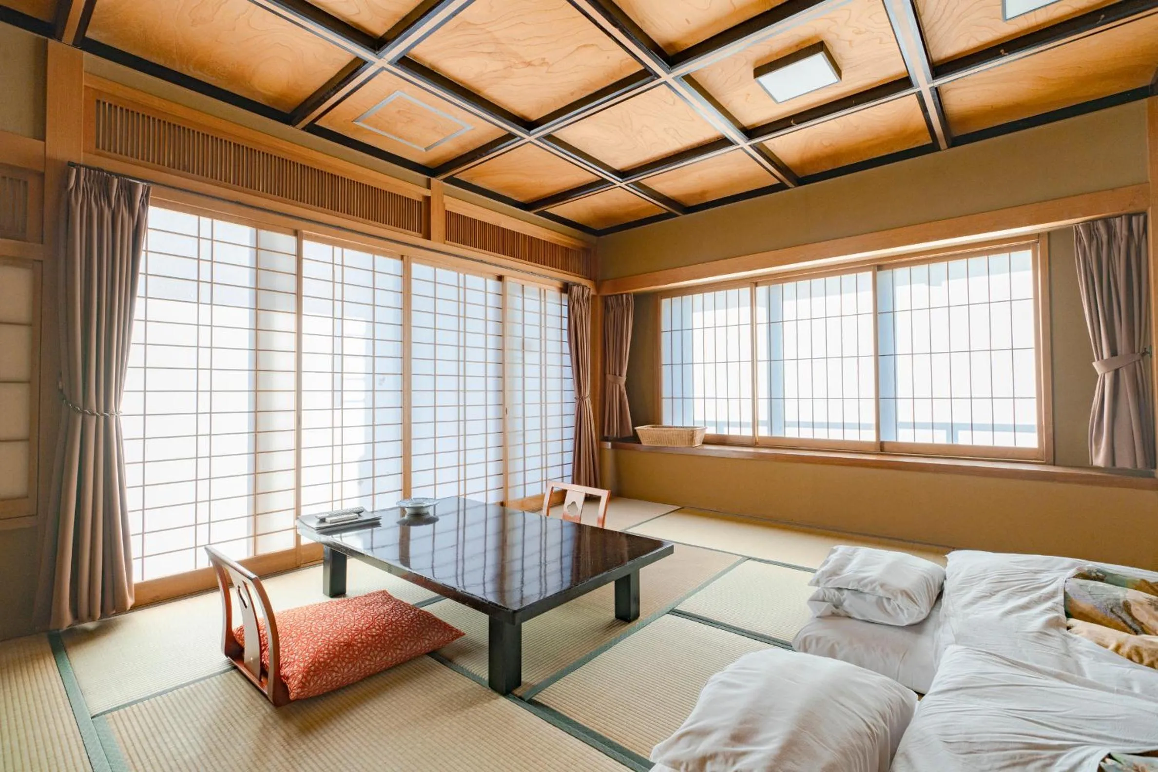 Bed in Hokkawa Onsen Hotel