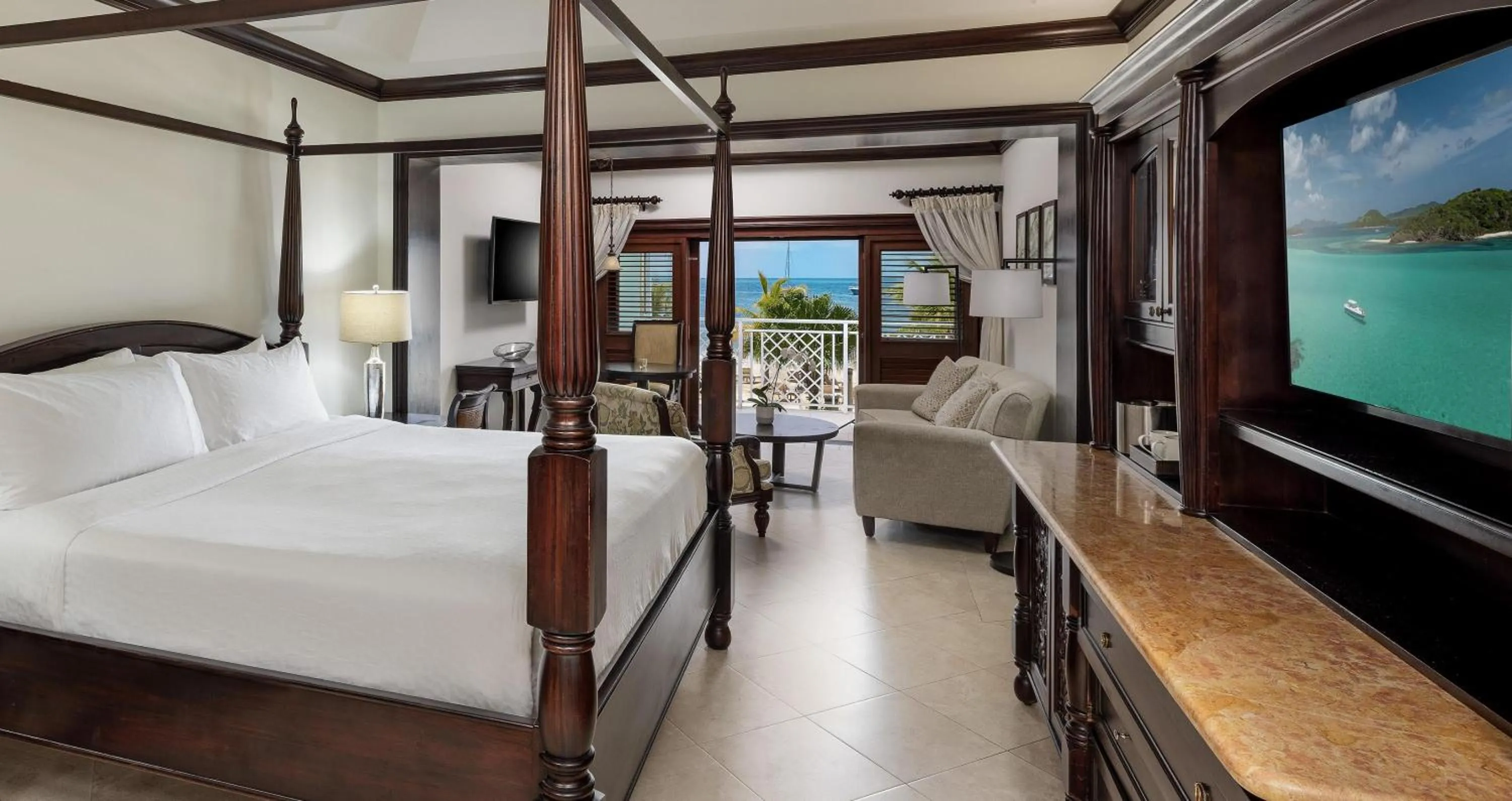 Photo of the whole room, Bed in Sandals Negril Beach All Inclusive Resort and Spa - Couples Only