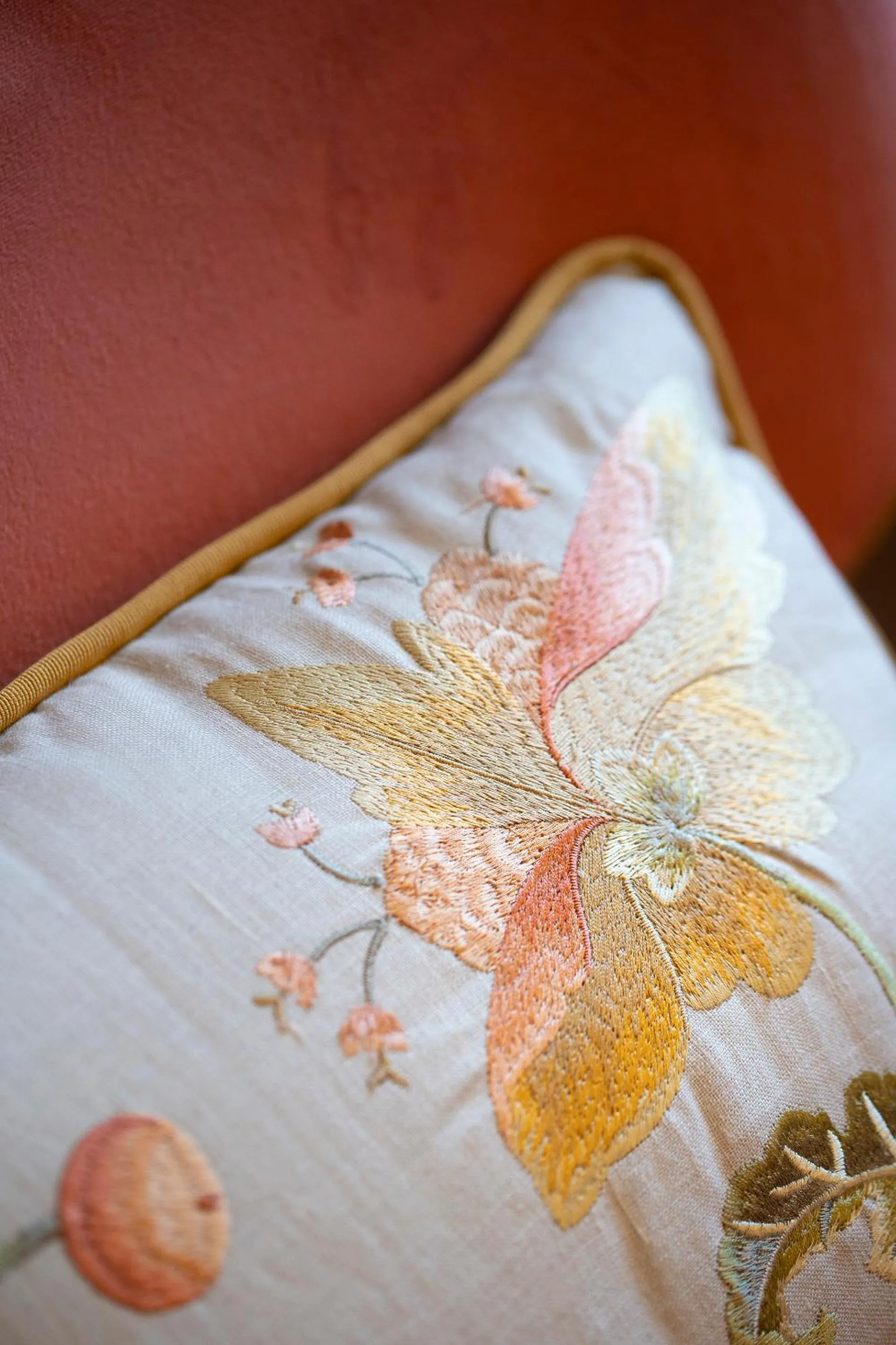 Decorative detail, Bed in Palazzo Malaspina B&B