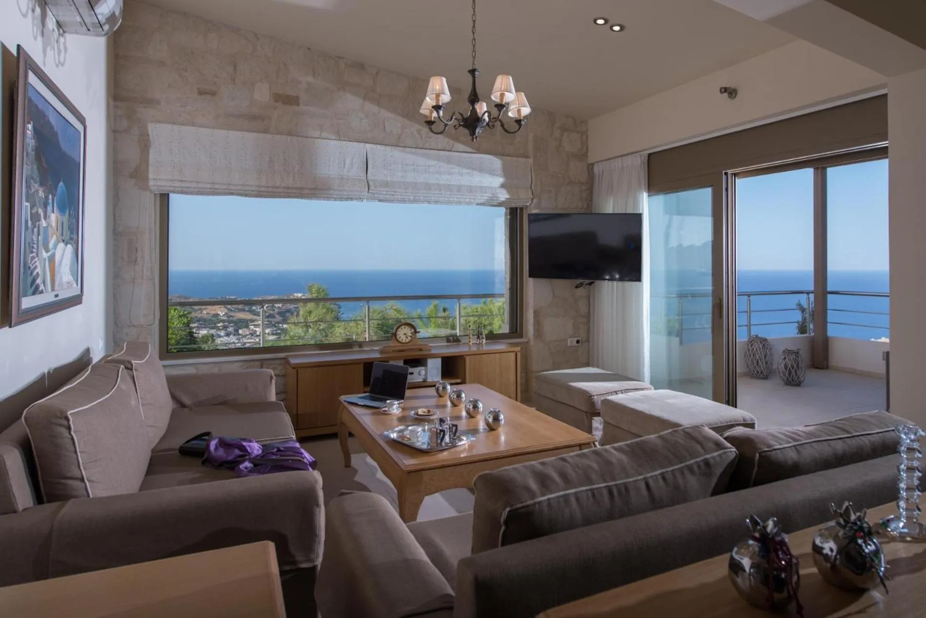 TV and multimedia in Luxury Villa Hara with private pool