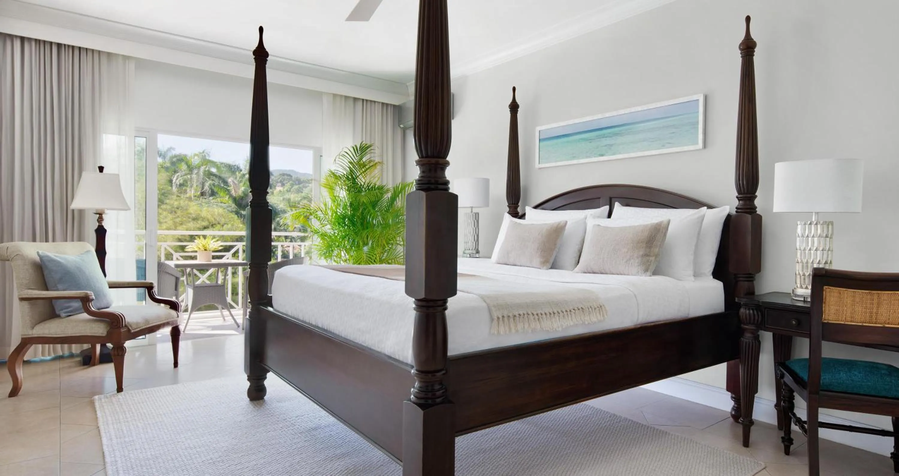 Bathroom, Bed in Sandals Ochi Beach All Inclusive Resort - Couples Only