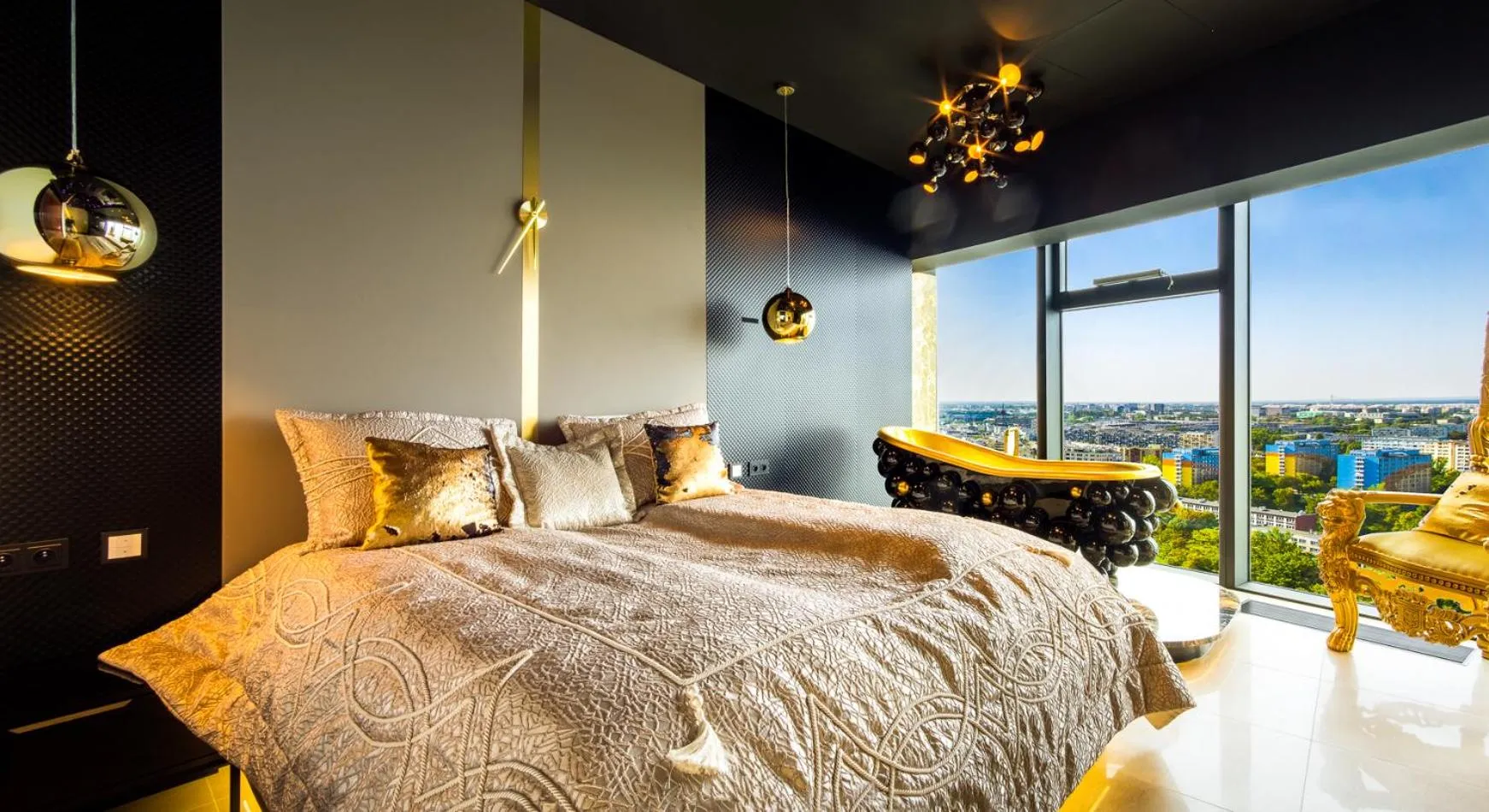 Bed in 30th+ Floor Apartments in Sky Tower
