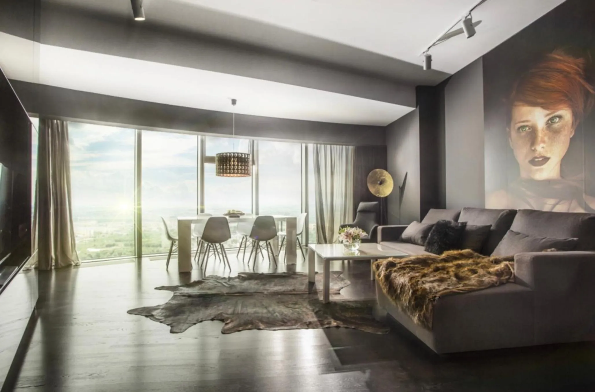 TV and multimedia in 30th+ Floor Apartments in Sky Tower