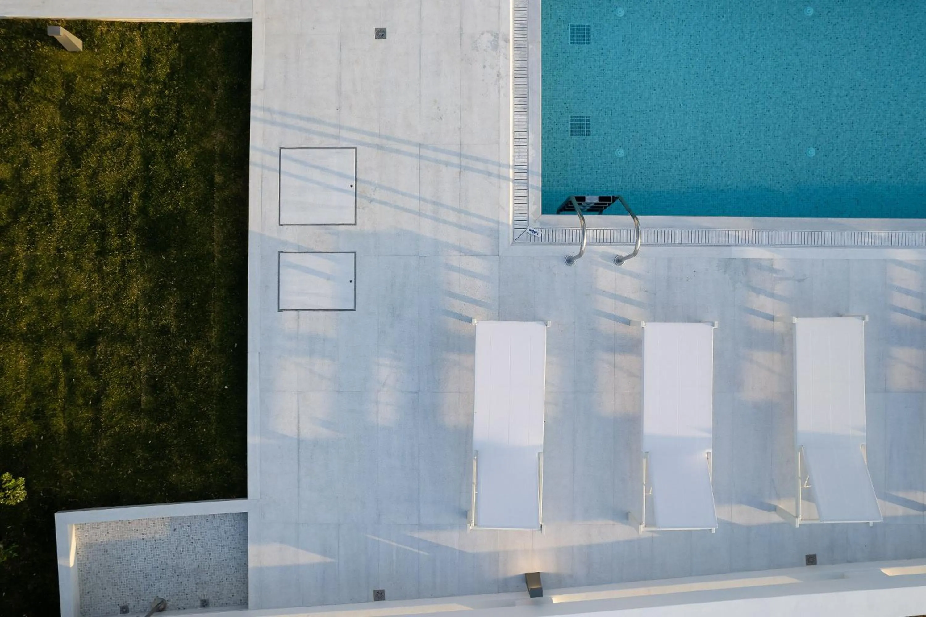 Pool view in Mikro Livadi Special Lodges - Has an Eco Salt water pool - 150m from the beach