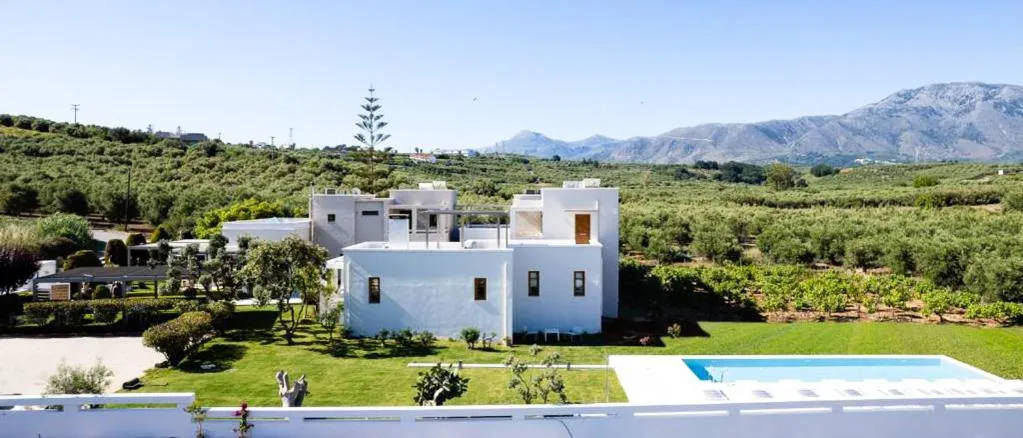 Bird's eye view in Mikro Livadi Special Lodges - Has an Eco Salt water pool - 150m from the beach