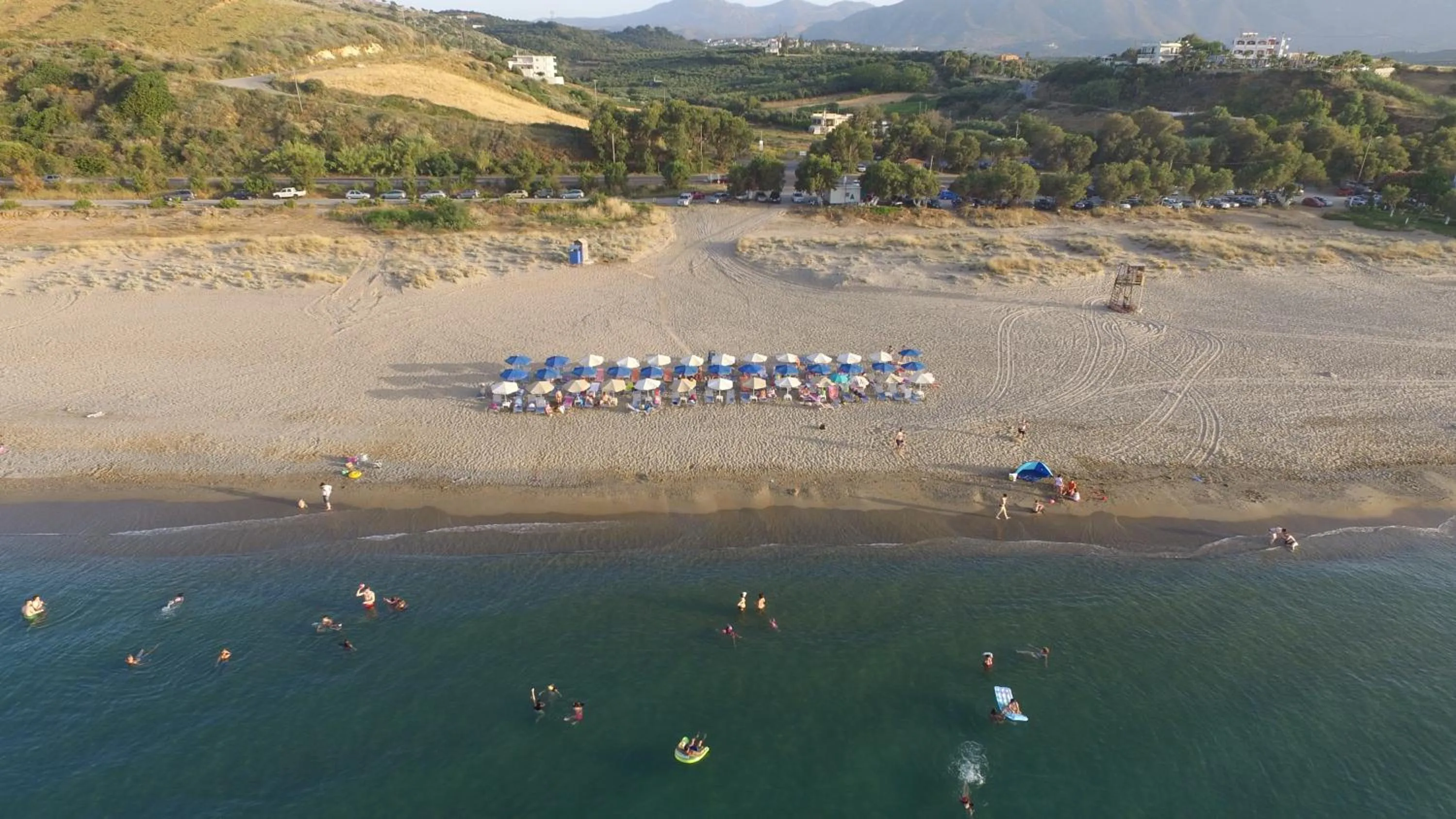 Bird's eye view in Mikro Livadi Special Lodges - Has an Eco Salt water pool - 150m from the beach