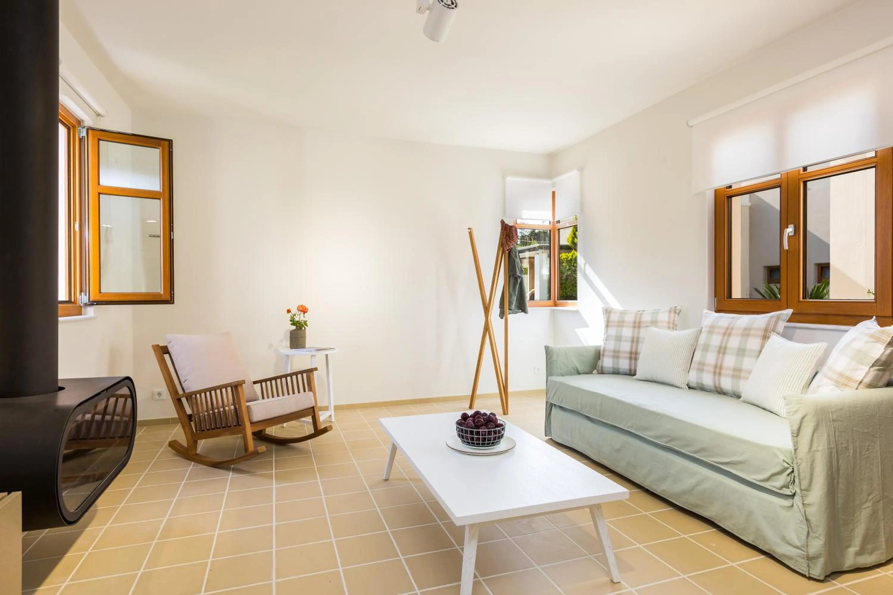 Living room in Mikro Livadi Special Lodges - Has an Eco Salt water pool - 150m from the beach