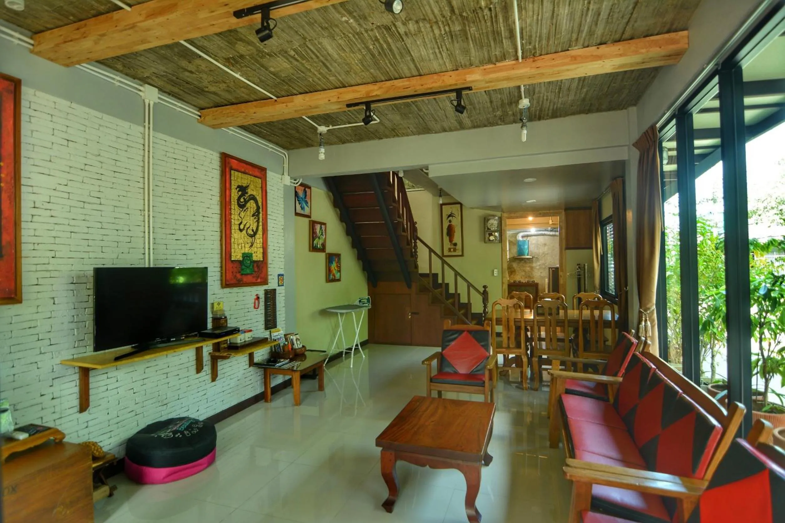 Living room in The Corner's unique house