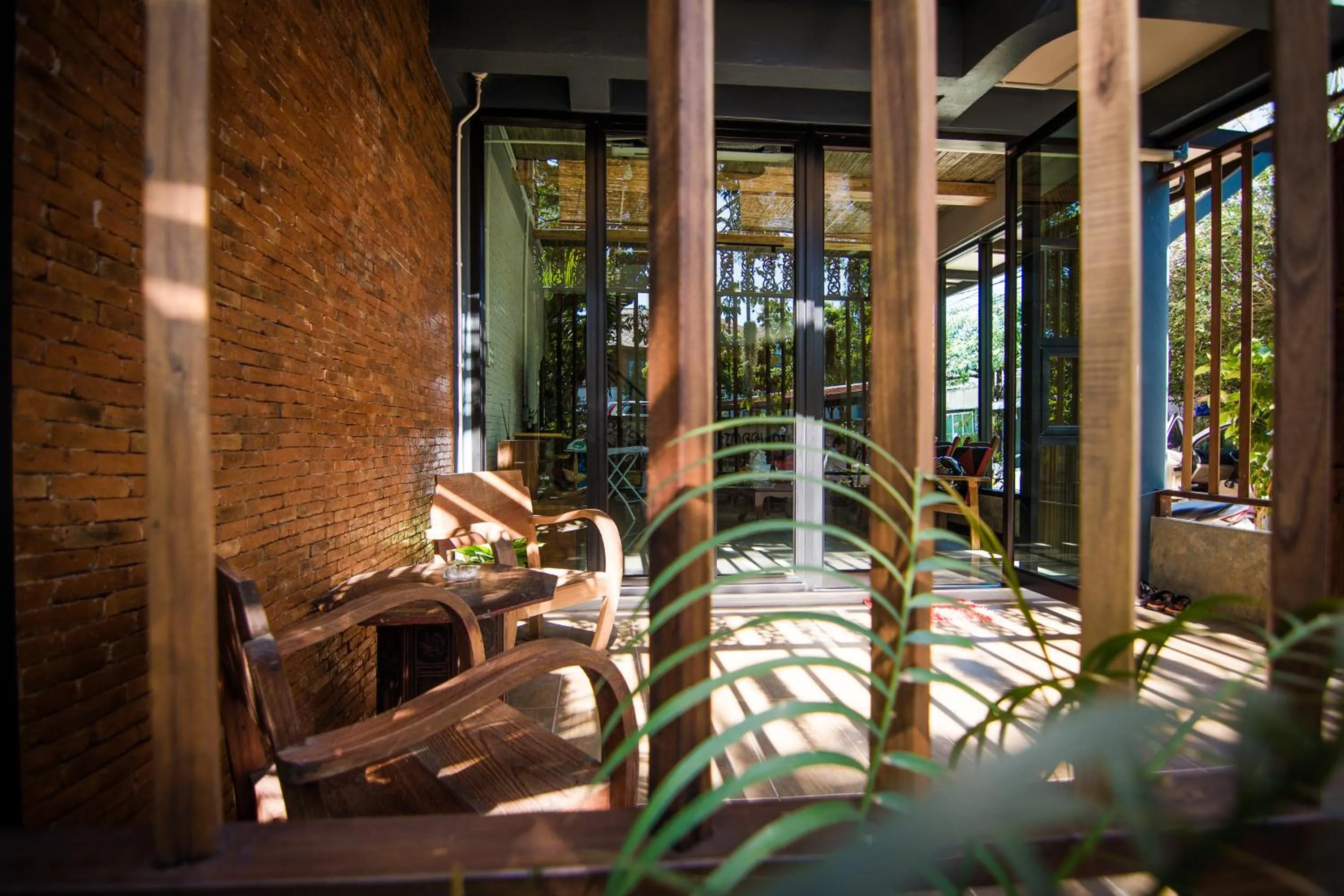 Seating area in The Corner's unique house