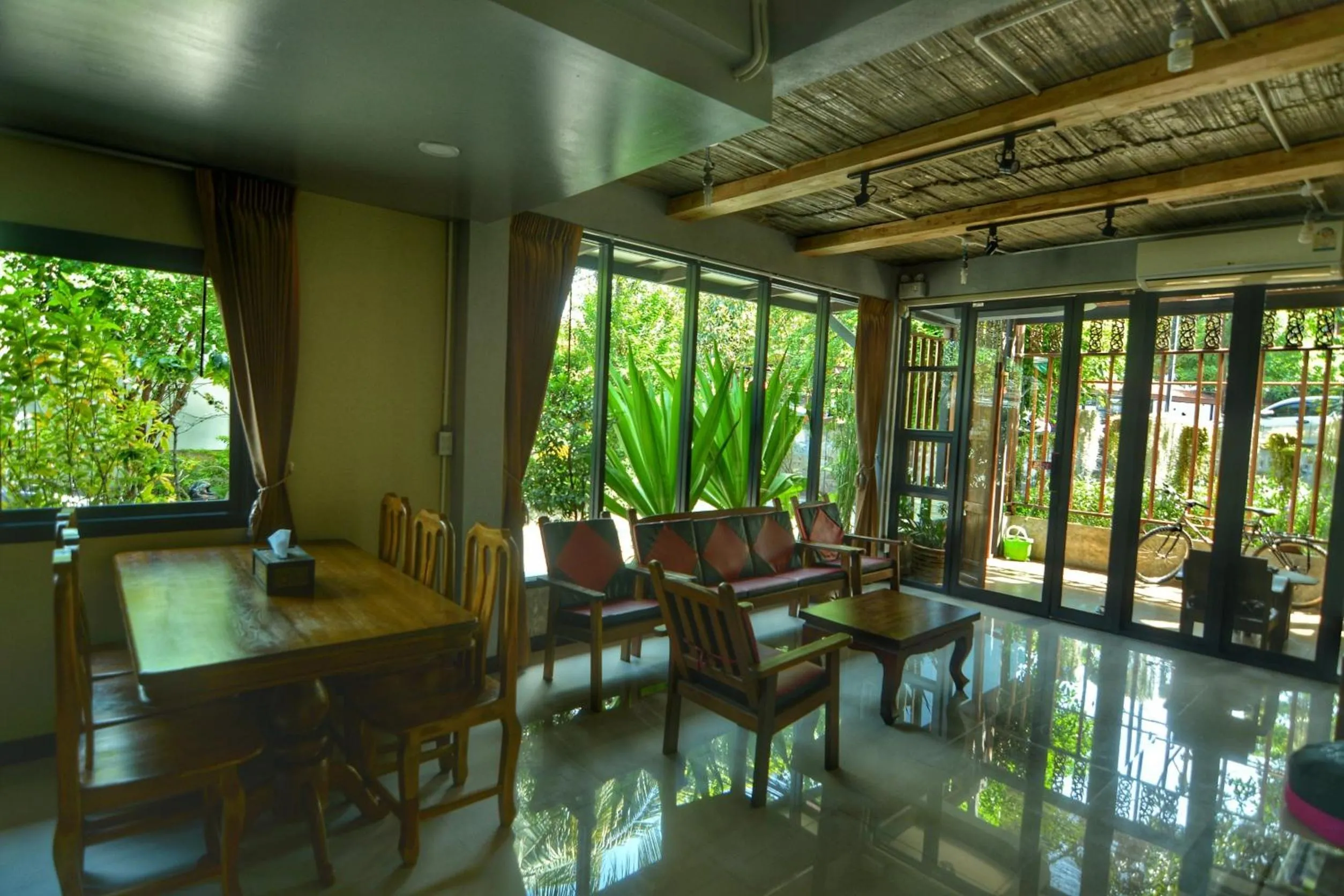 Living room in The Corner's unique house