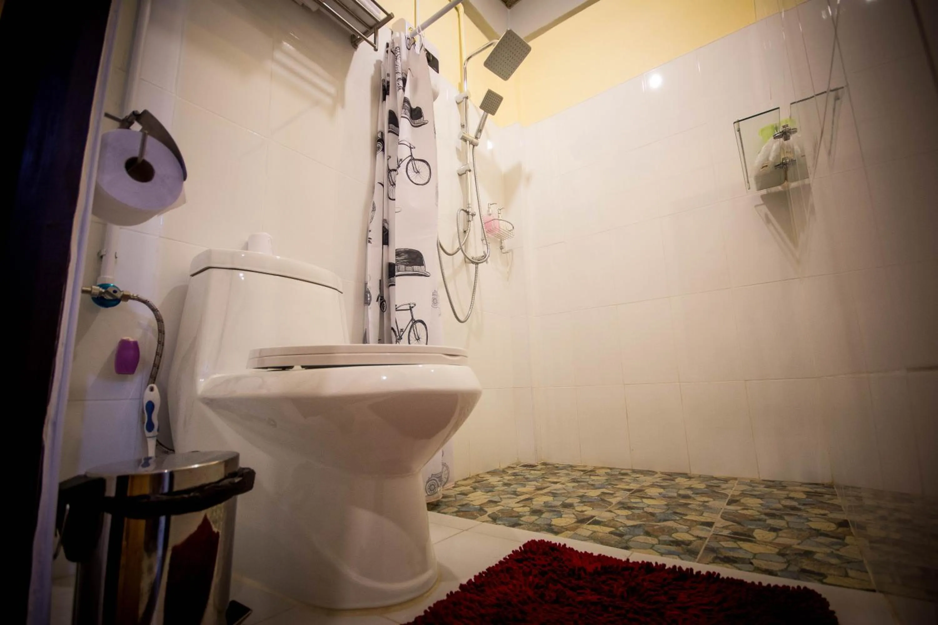 Shower in The Corner's unique house