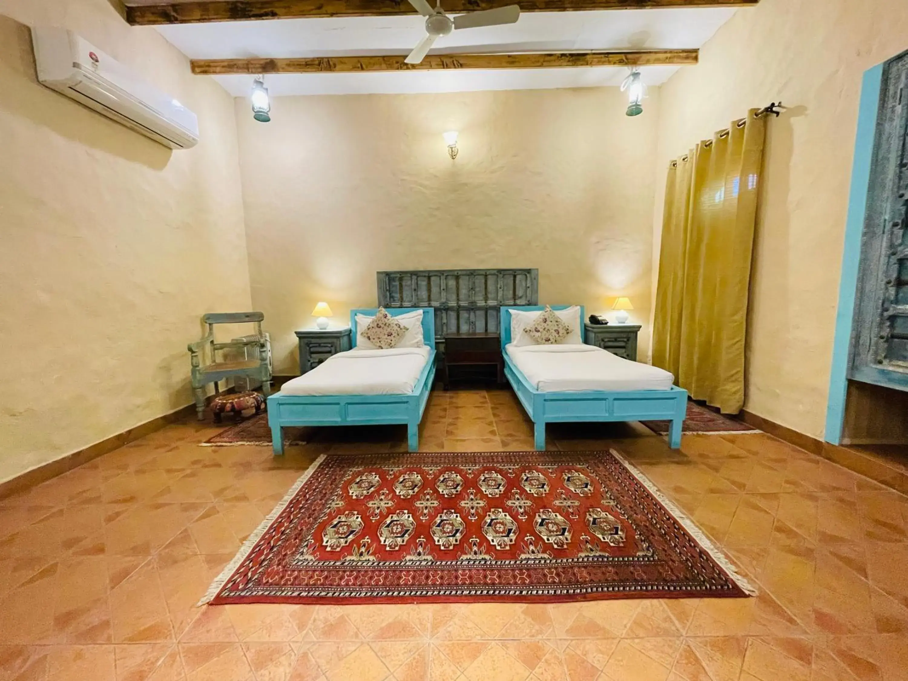 Bed in WelcomHeritage Ranjitvilas Bed in WelcomHeritage Ranjitvilas