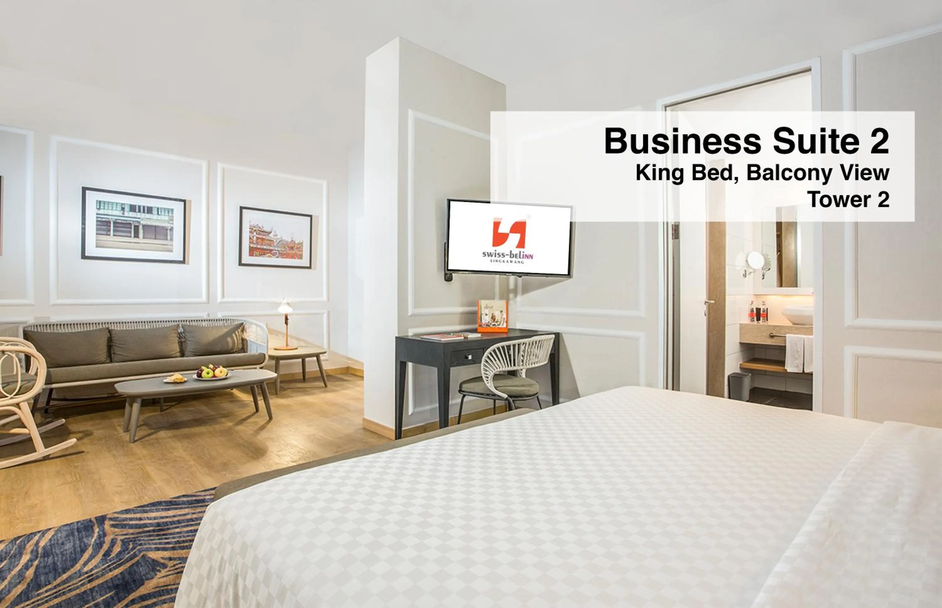 Seating area, Bed in Swiss-Belinn Singkawang