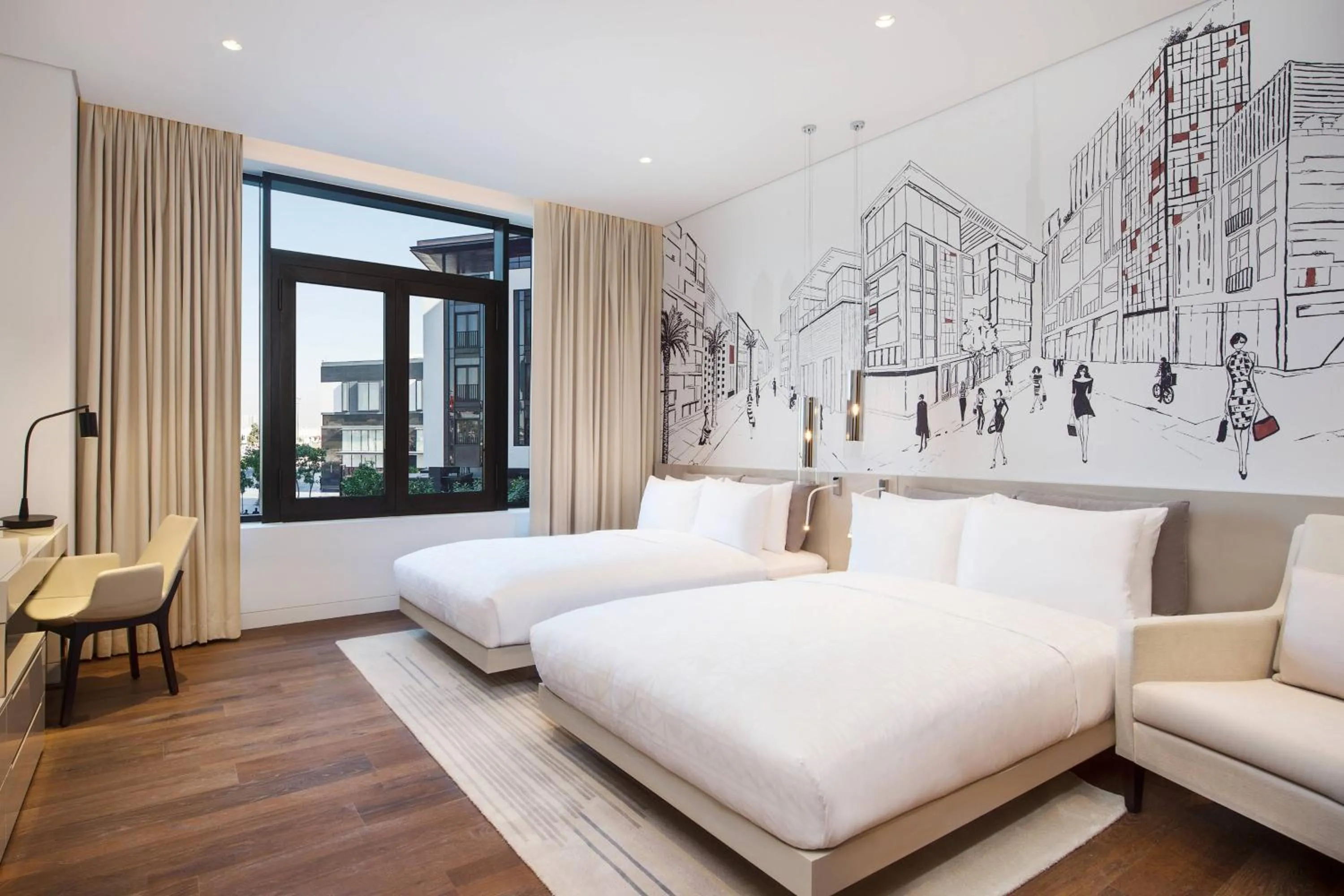 Bedroom, Bed in La Ville Hotel & Suites CITY WALK Dubai, Autograph Collection