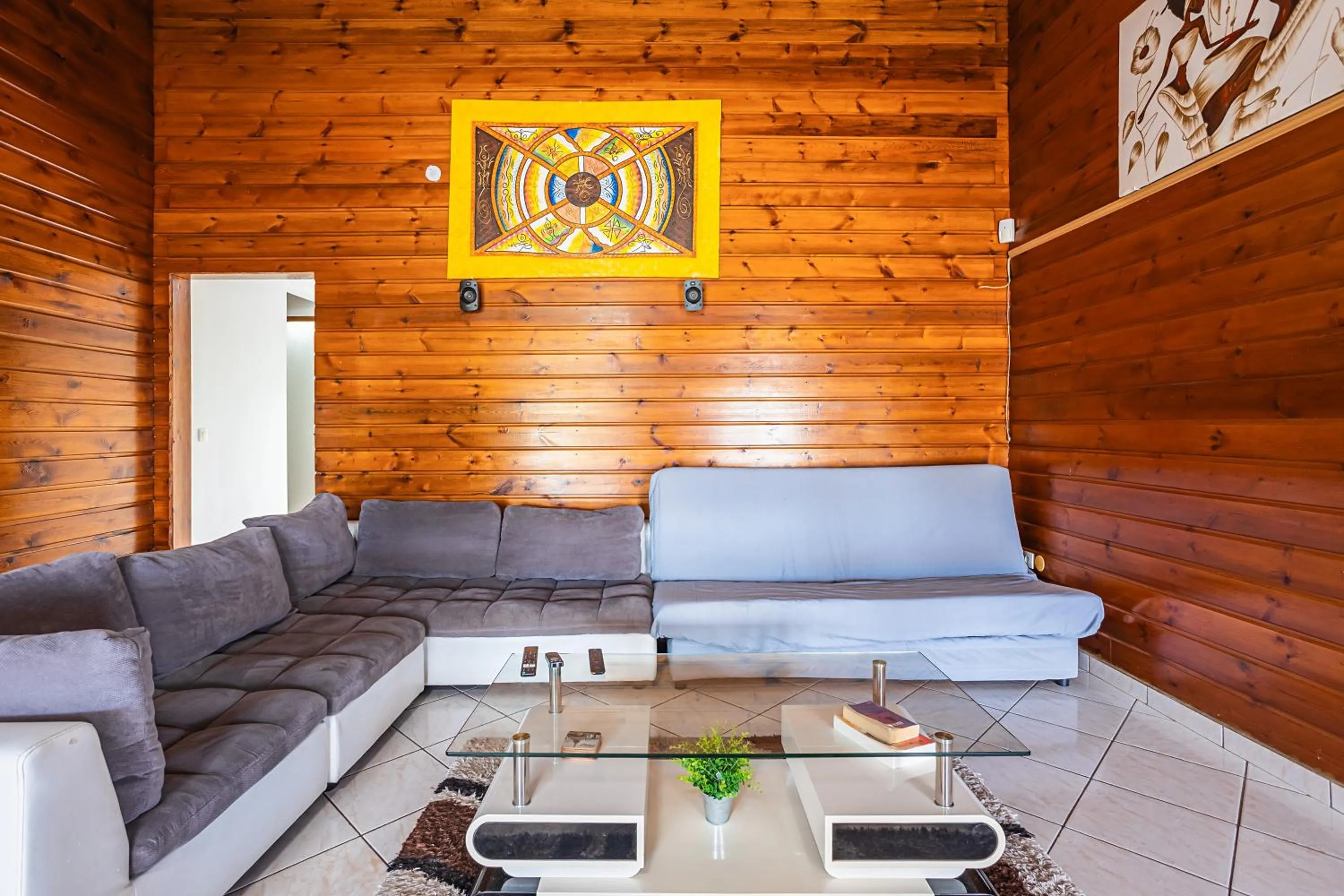 Living room in Villa Sofaia à sainte-rose, 9 pers, 3 chambres, vue mer et montagne, piscine privée
