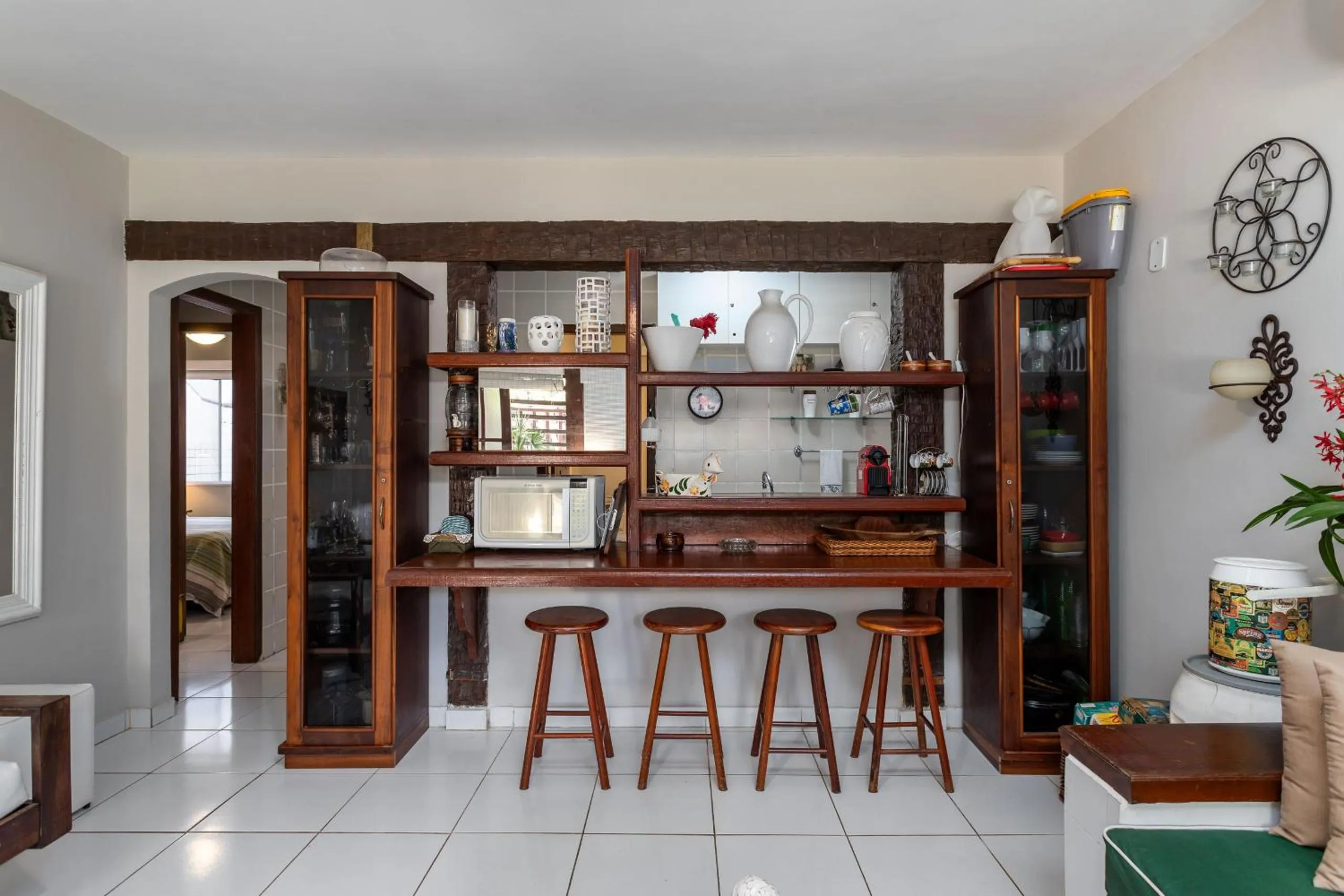 Kitchen or kitchenette in Apart Hotel Pet Friendly em Búzios