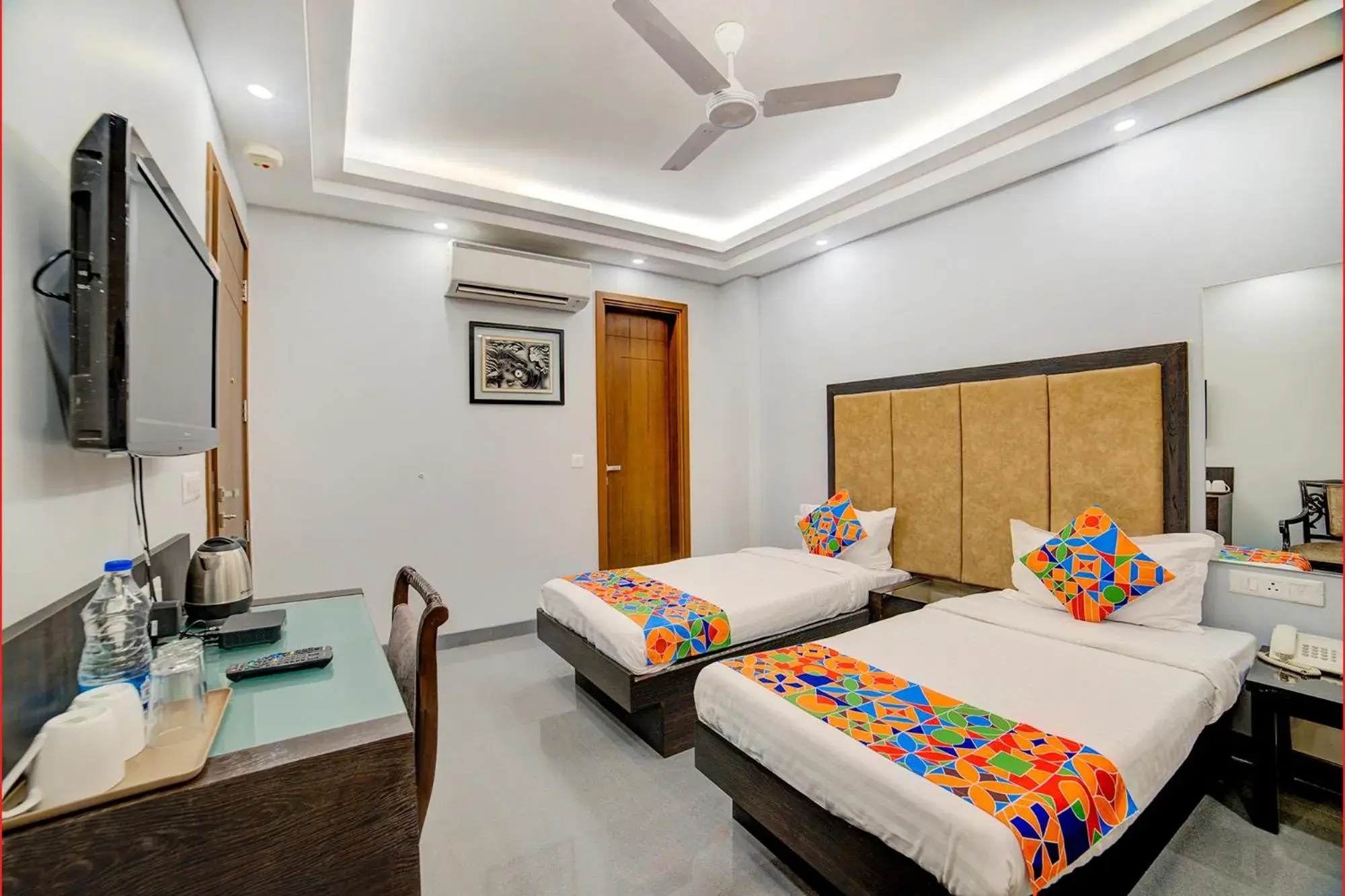 Bedroom, Bed in FabHotel Exotica Greenpark Bedroom, Bed in FabHotel Exotica Greenpark