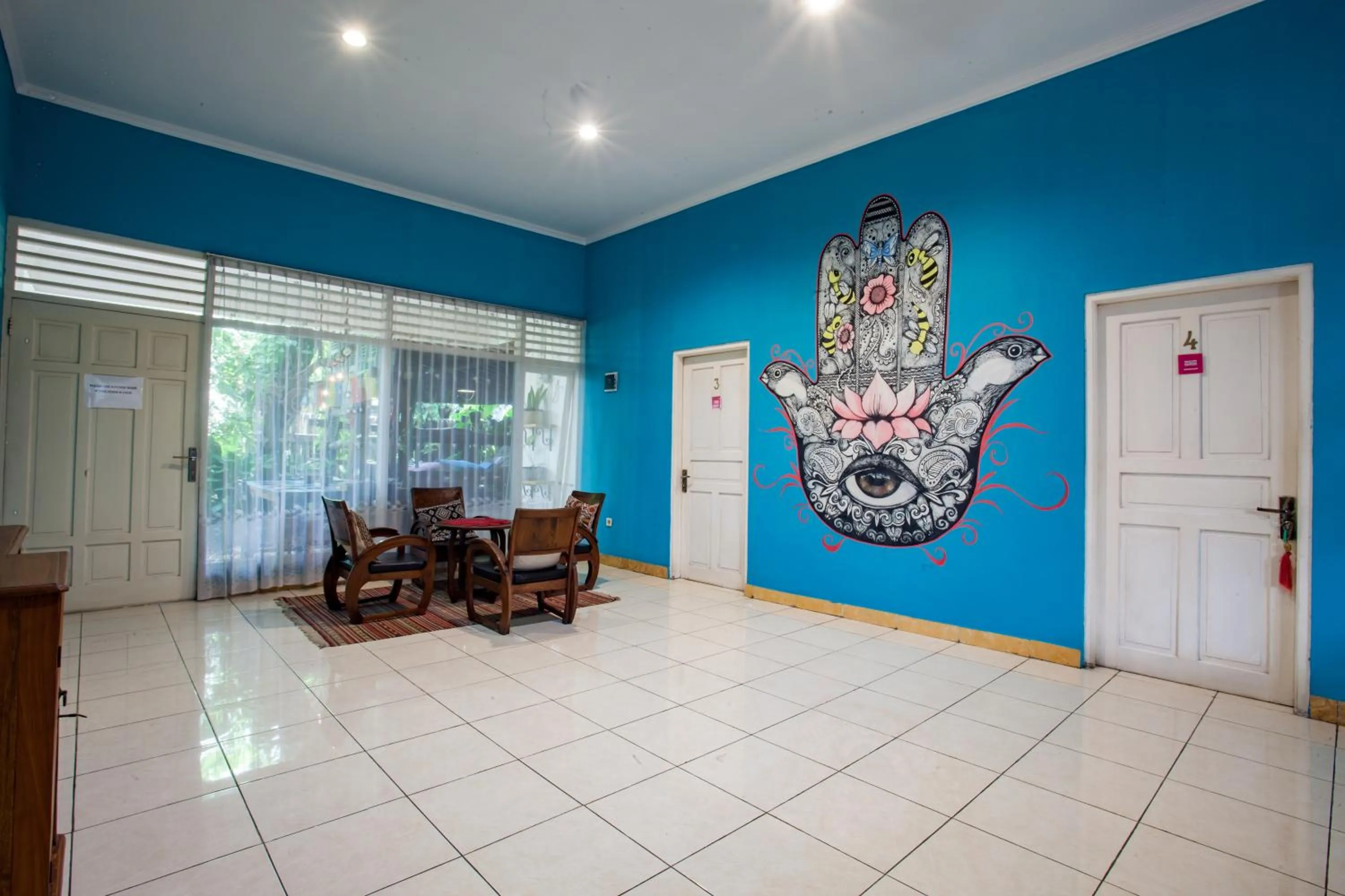 Seating area in Happy Buddha Yogyakarta