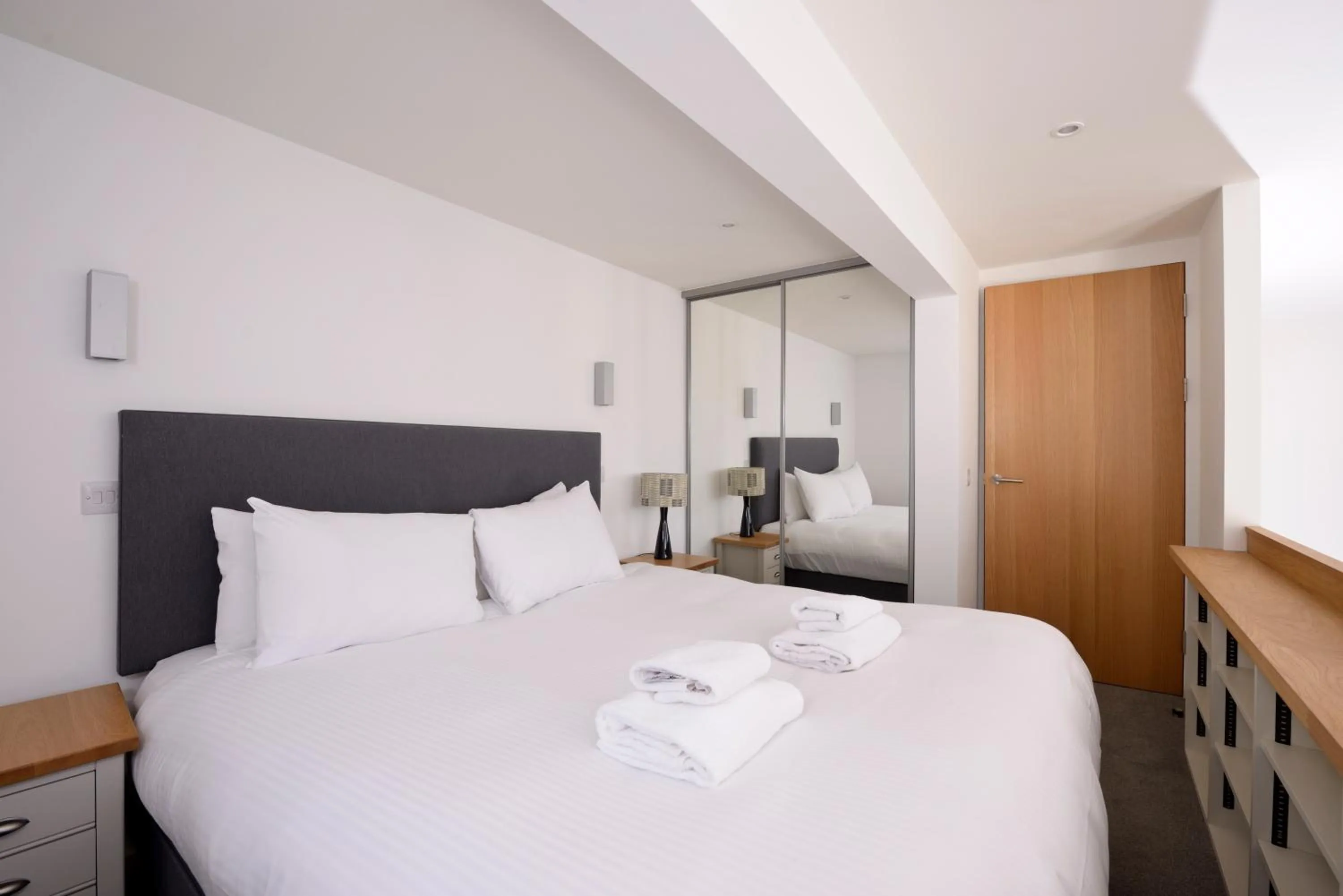 Bedroom, Bed in Destiny Scotland - Broughton St Lofts