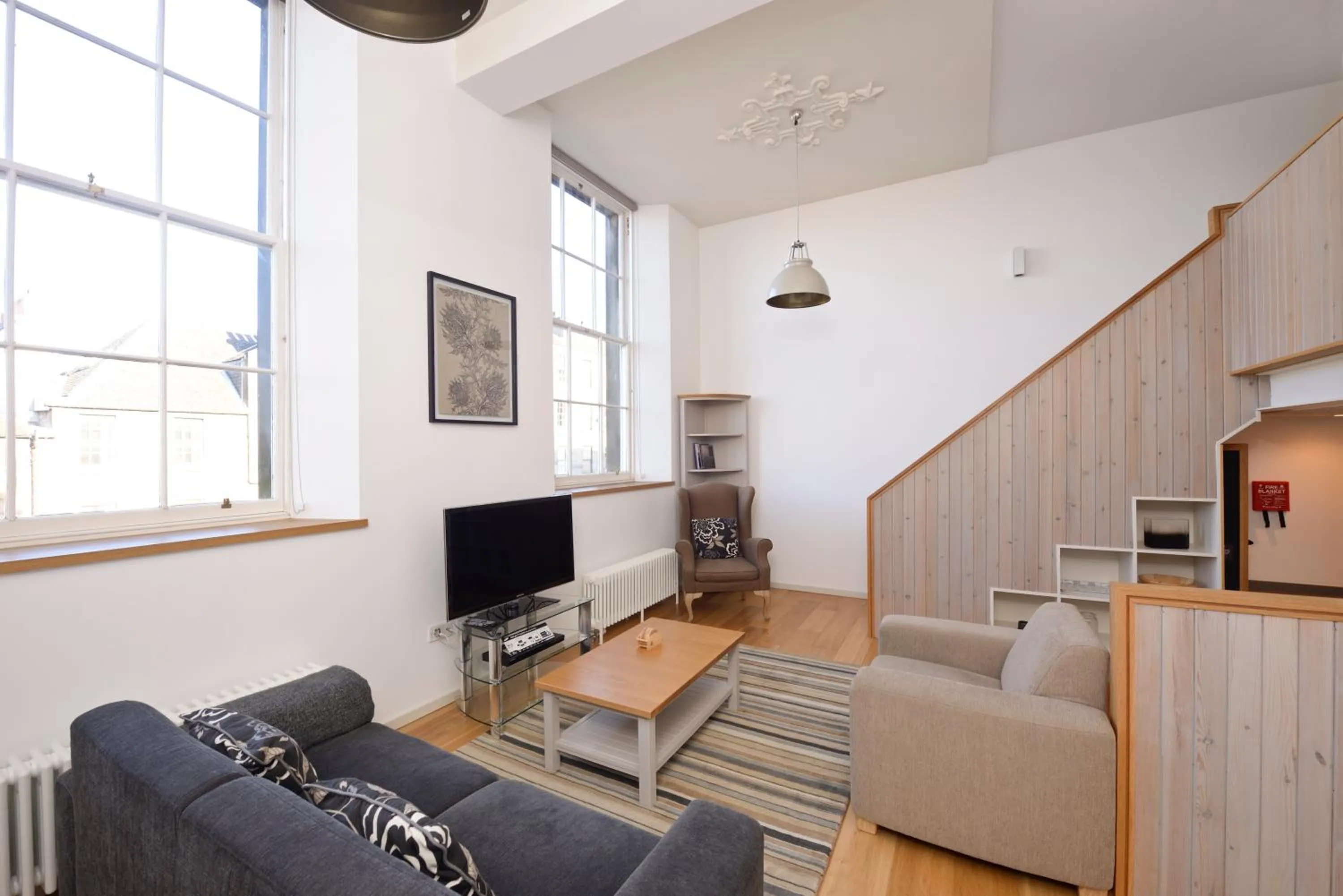 Living room in Destiny Scotland - Broughton St Lofts