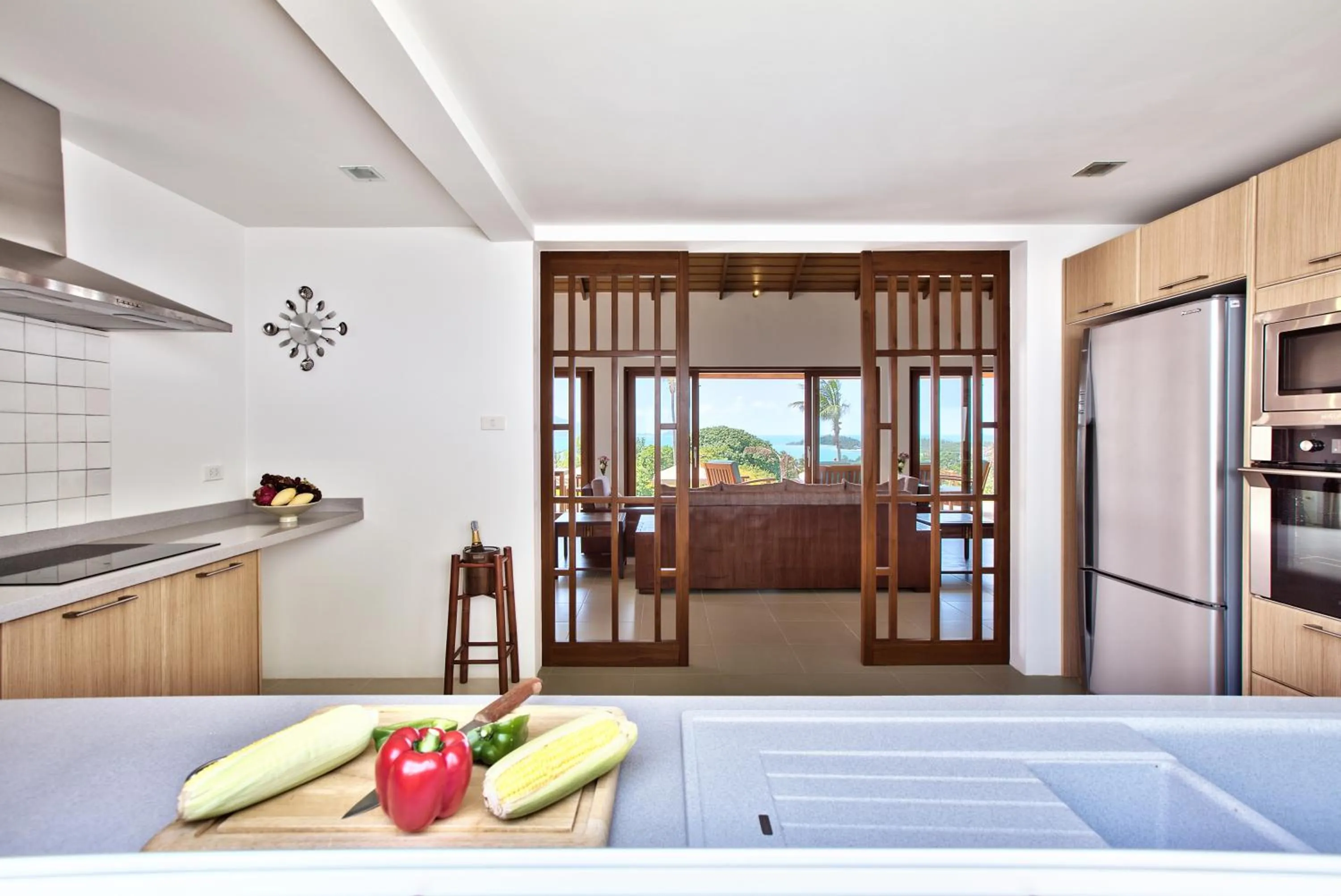 Kitchen or kitchenette in Baan Apsara - Stunning Sea View 3 Bed Pool Villa