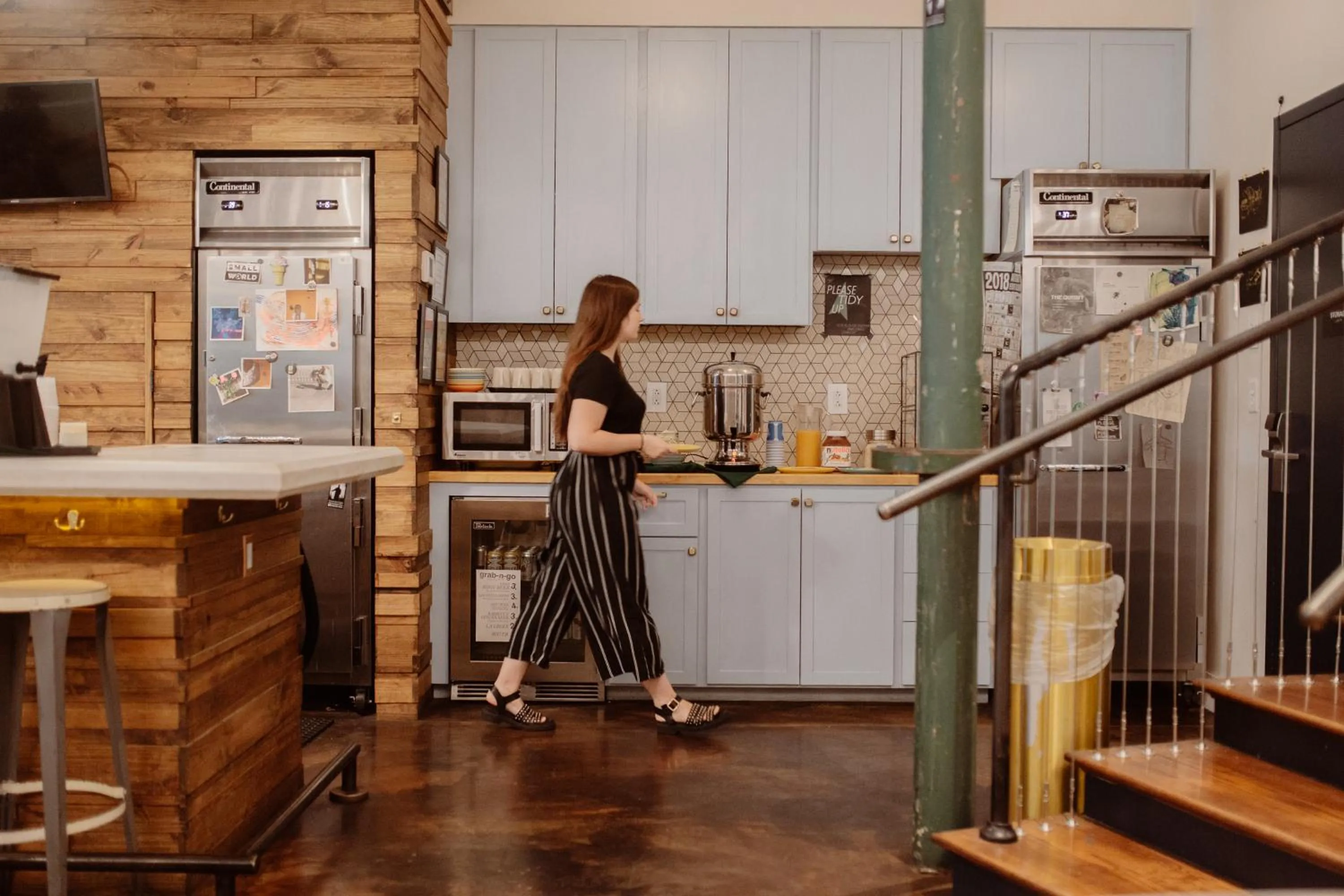 Communal kitchen in The Quisby