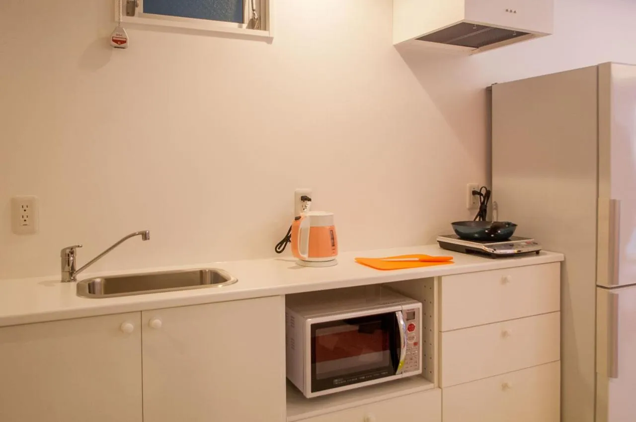 Communal kitchen in Picnic Hostel Osaka