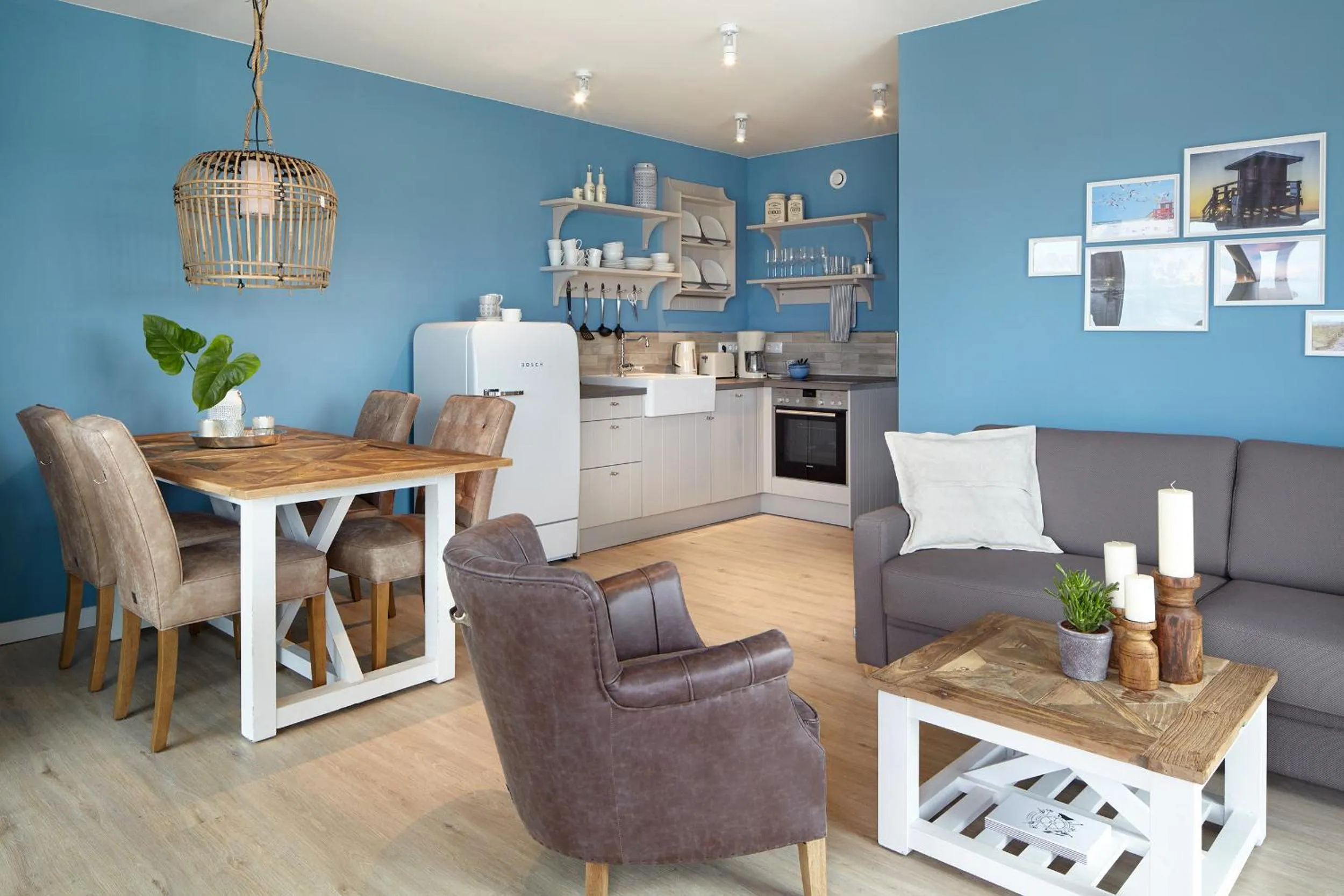 Kitchen or kitchenette in Beach Apartments Heiligenhafen