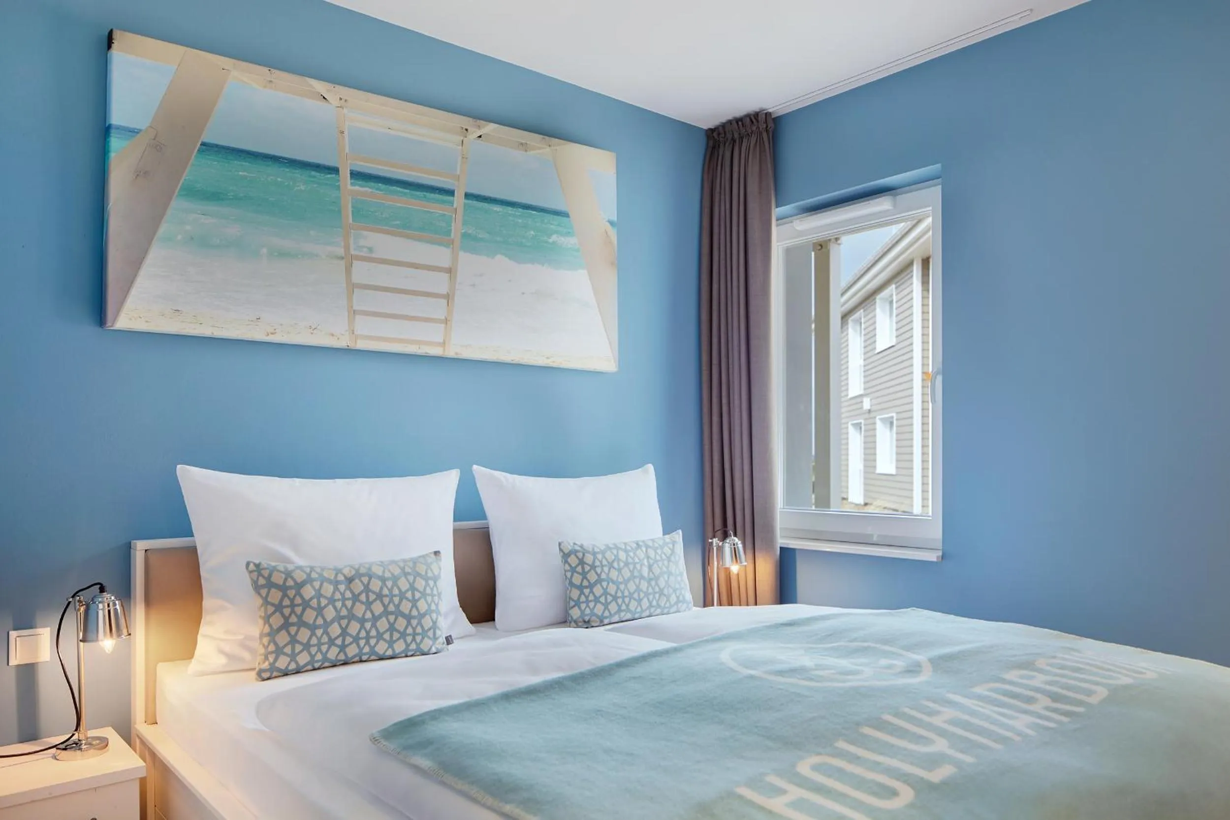 Bedroom, Bed in Beach Apartments Heiligenhafen