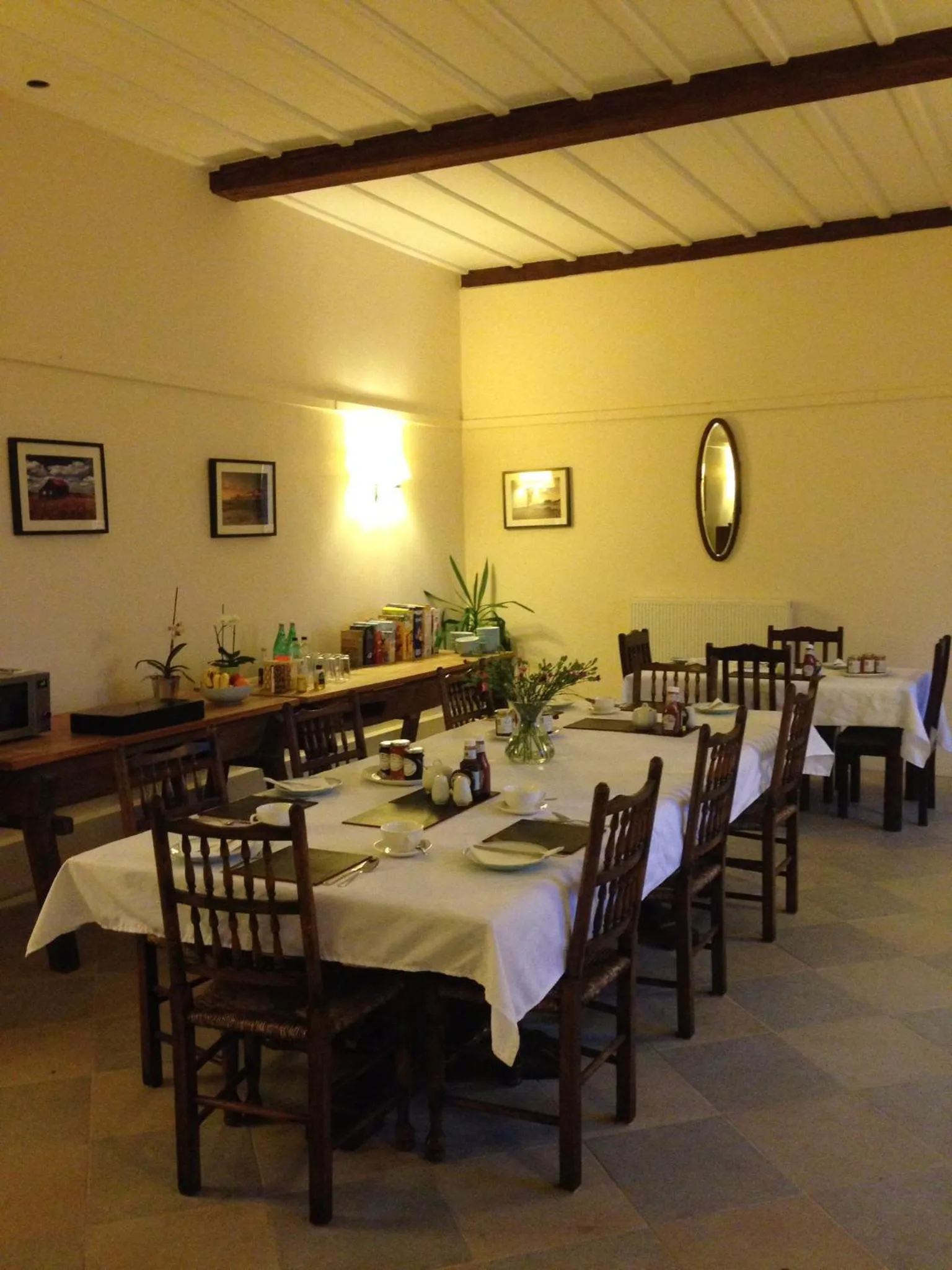 Dining area in The Stables at Henham Park